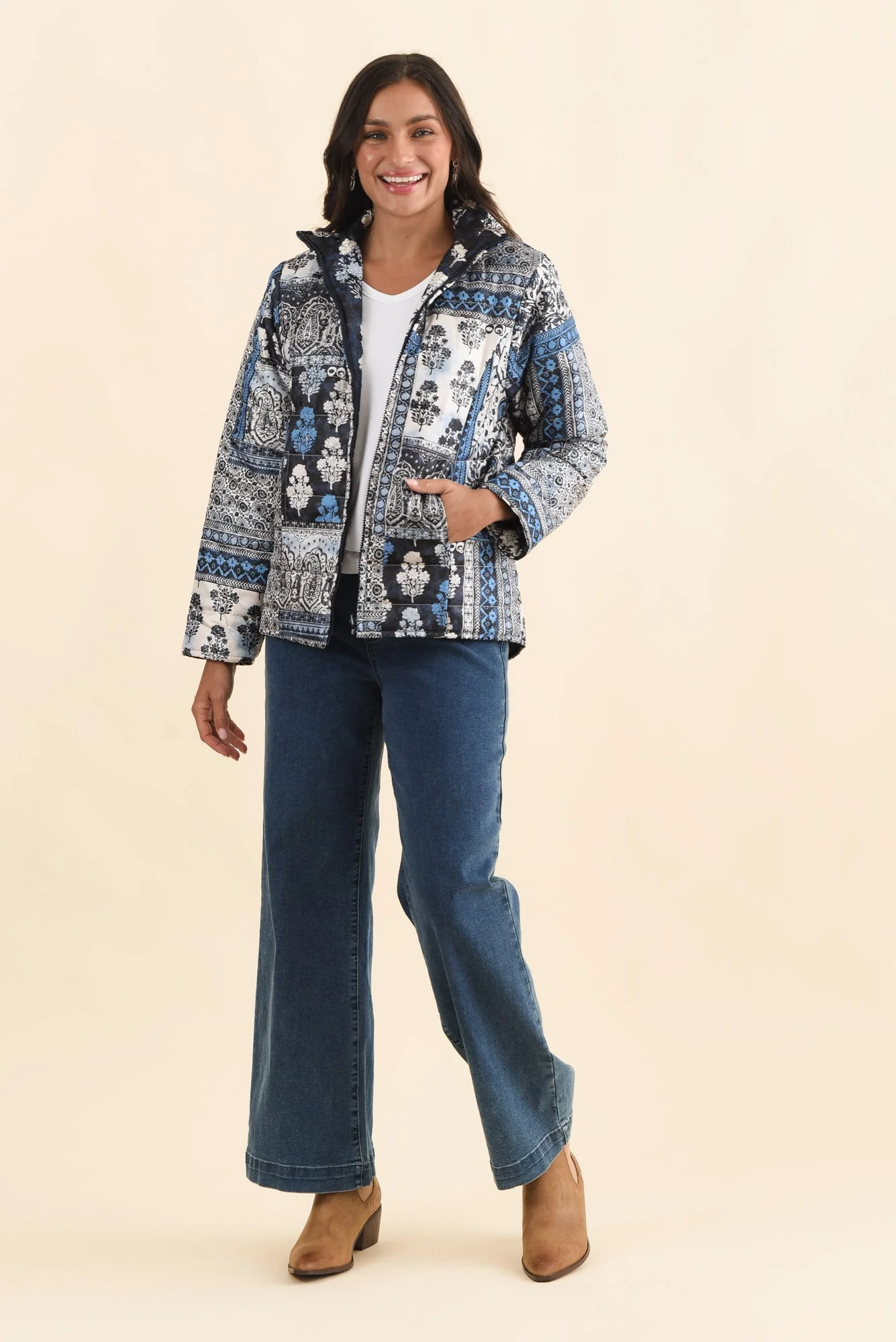 Diego Navy Motif Puffer Jacket - Image 7