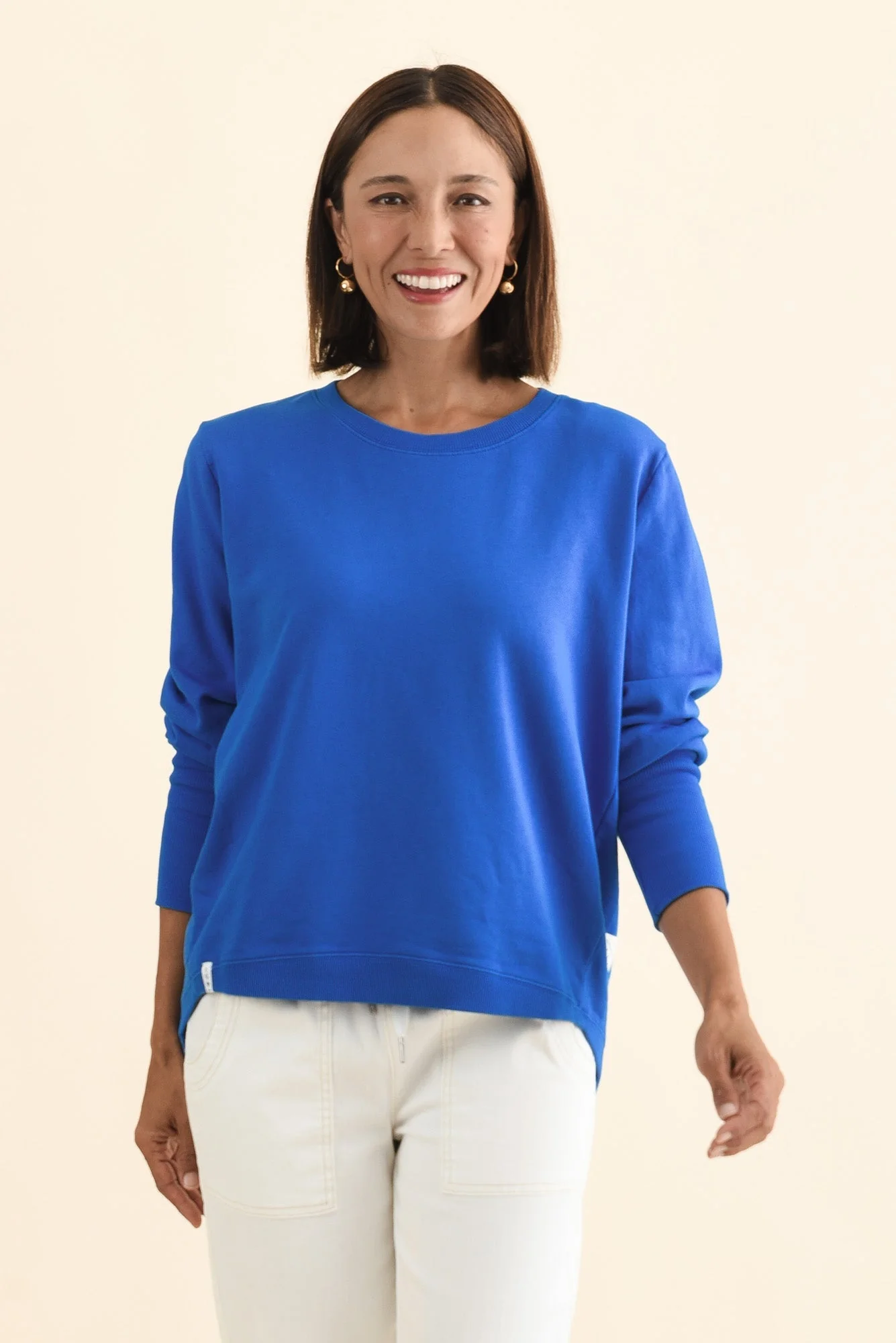 Divine Cobalt Cotton Crew Sweatshirt