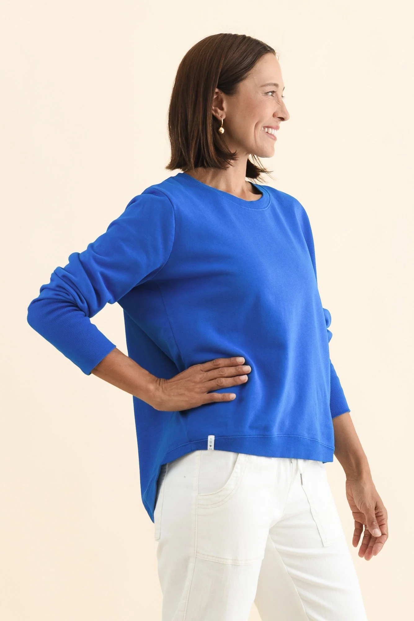 Divine Cobalt Cotton Crew Sweatshirt - Image 3