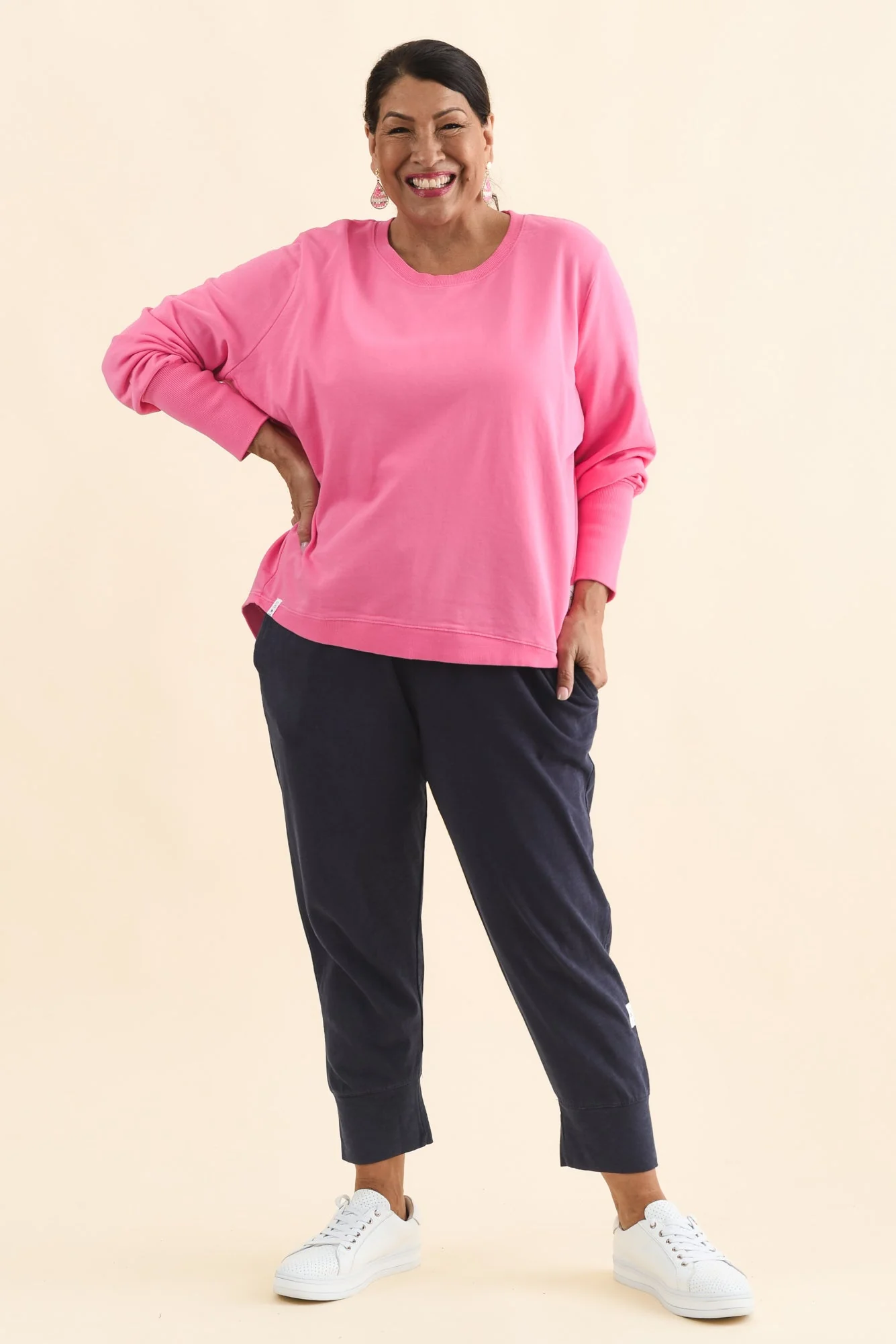 Divine Hot Pink Cotton Crew Sweatshirt - Image 9