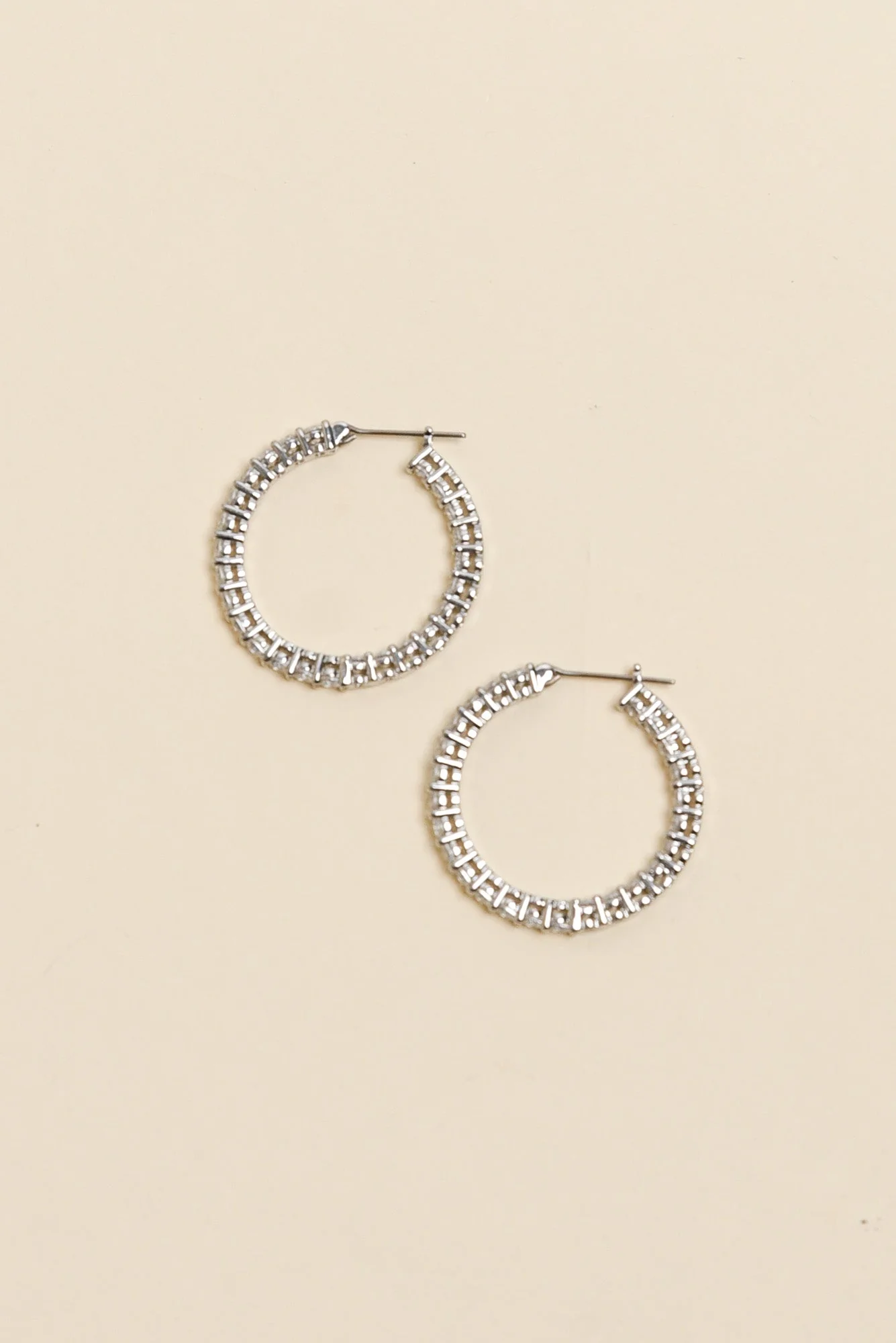 Dolce Vita Silver Diamante Hoop Earrings