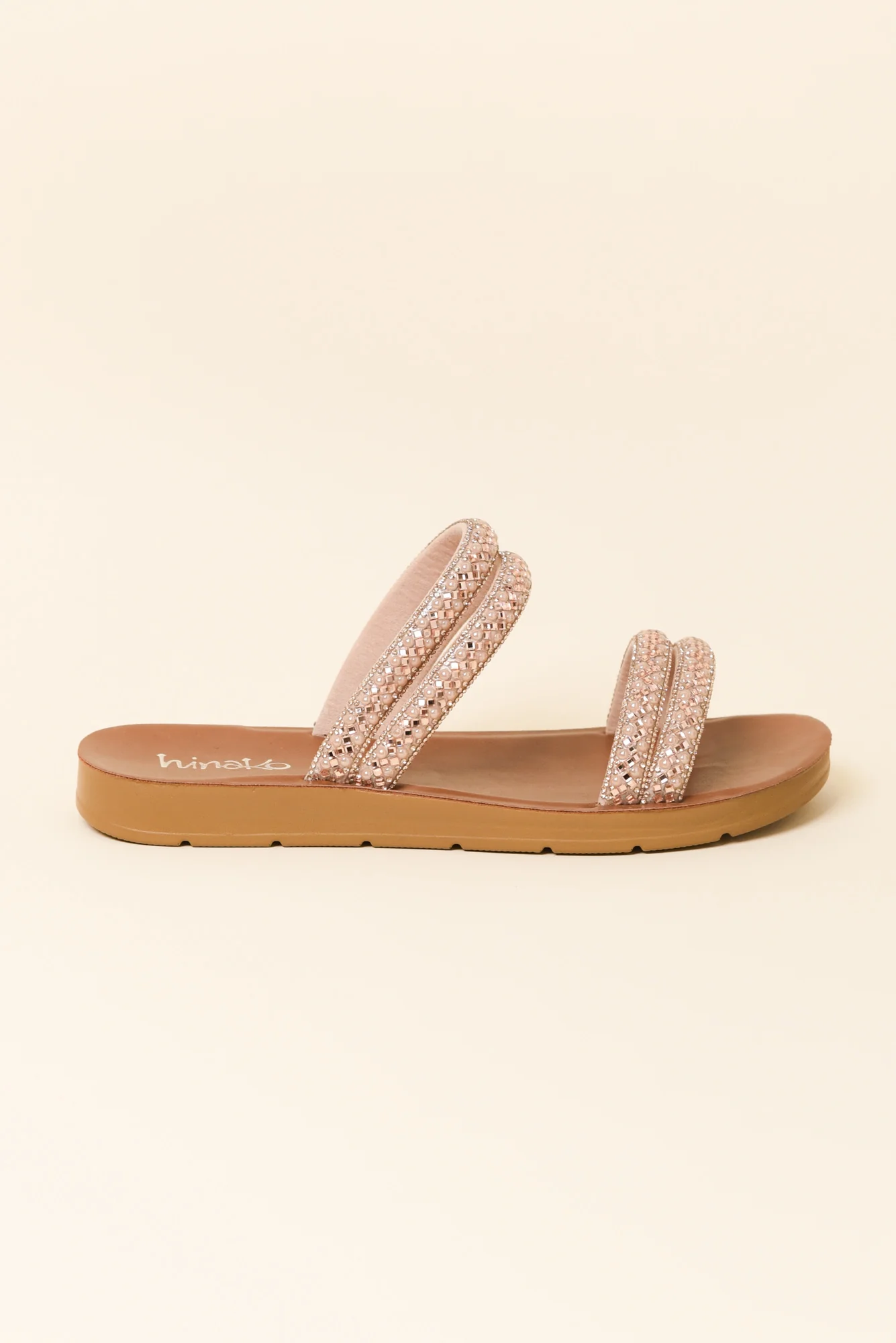 Dominica Rose Gold Diamante Slide