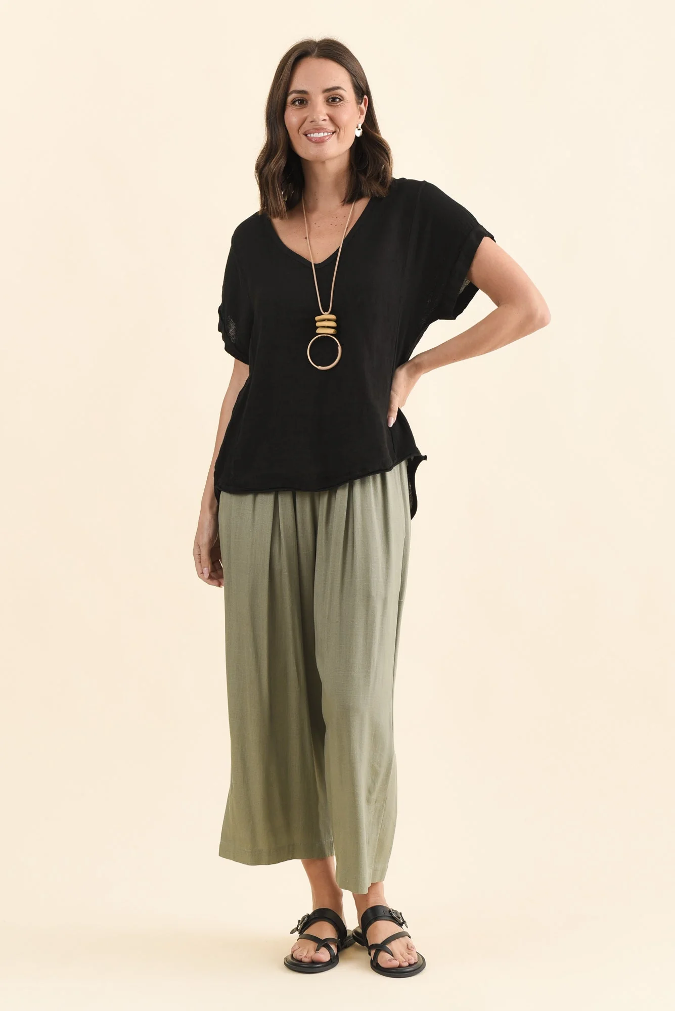 Dorian Black Linen Cotton Top - Image 6