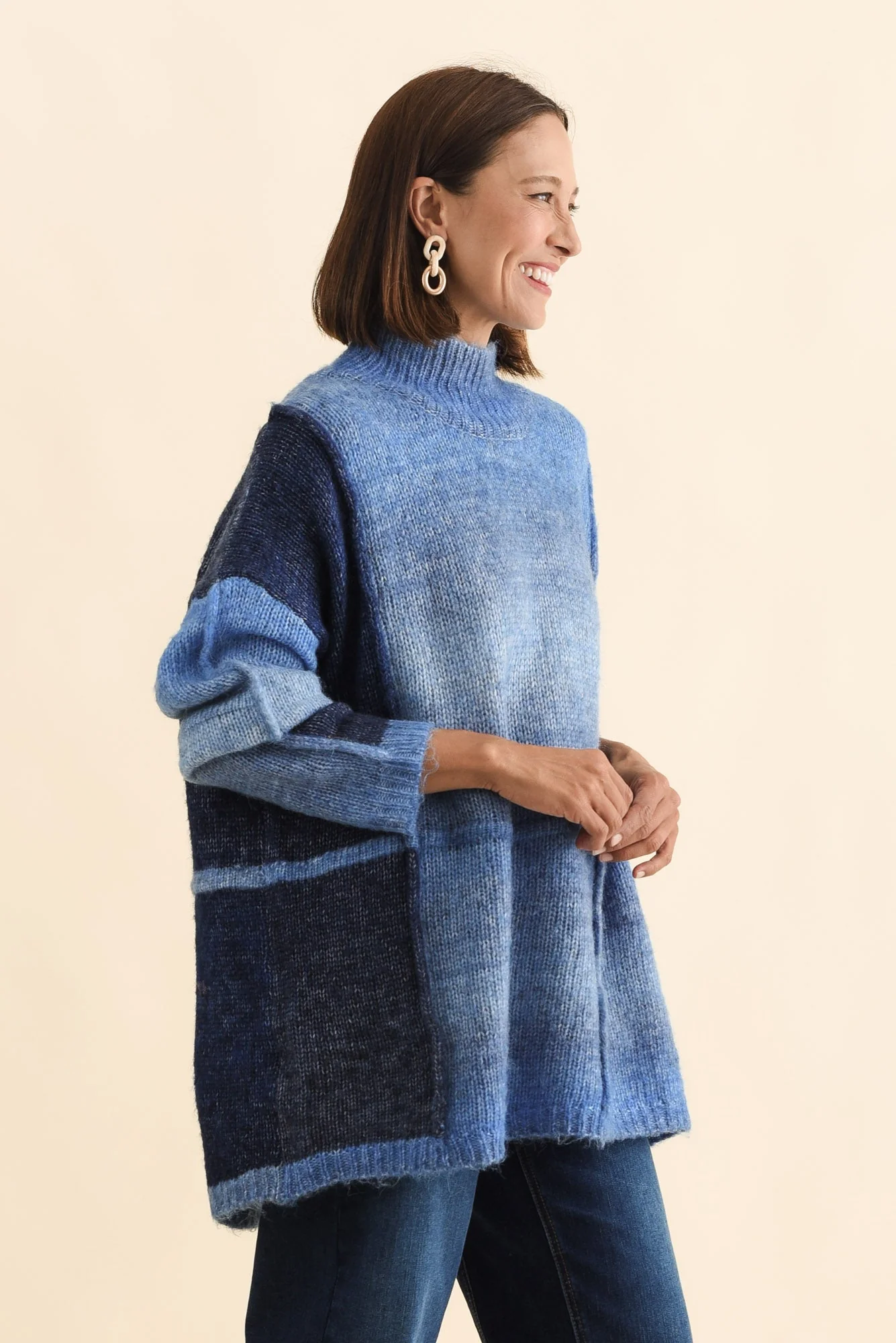 Eclipse Blue Splice Knit Jumper - Image 3