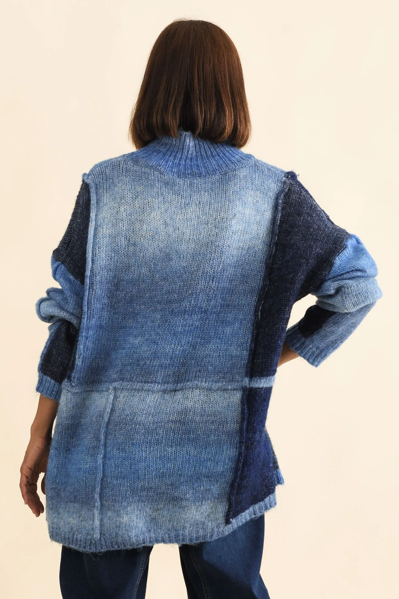 Eclipse Blue Splice Knit Jumper - Image 4