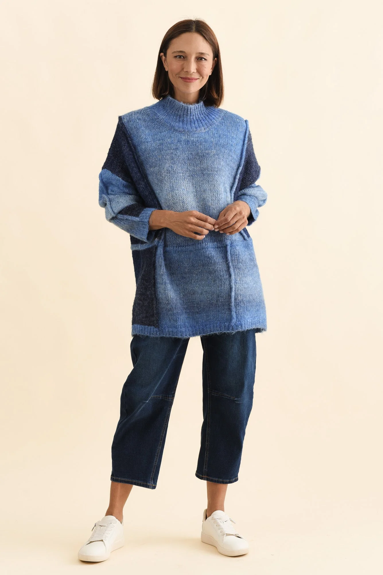 Eclipse Blue Splice Knit Jumper - Image 6