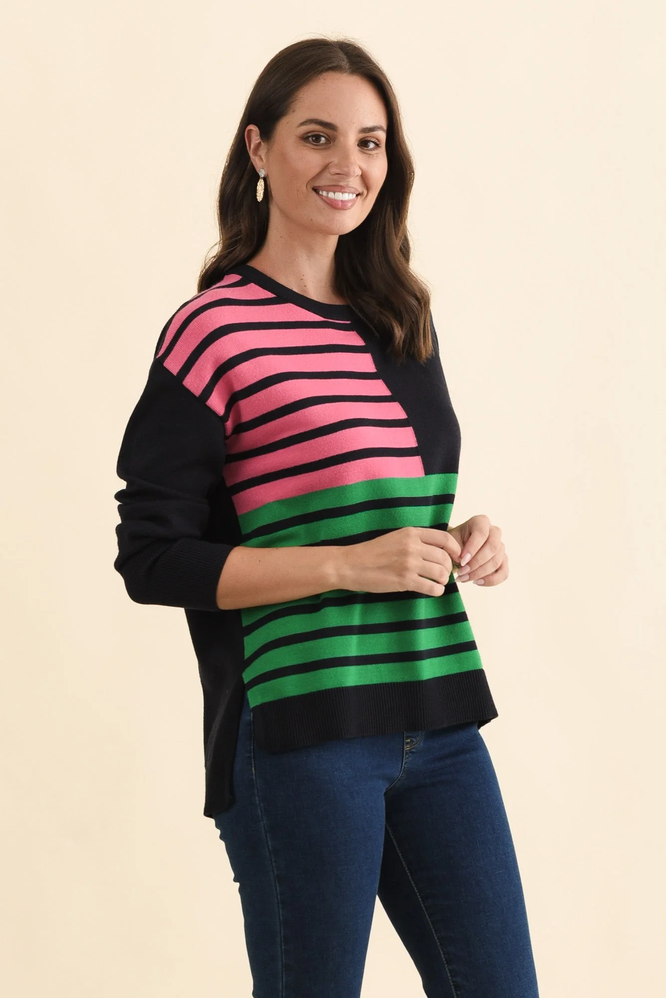 Effie Navy Stripe Knit Jumper - Image 3