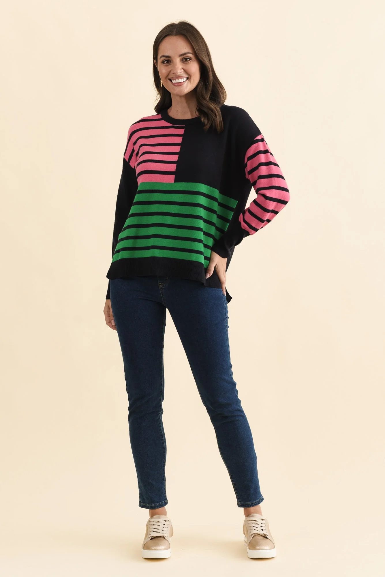 Effie Navy Stripe Knit Jumper - Image 6