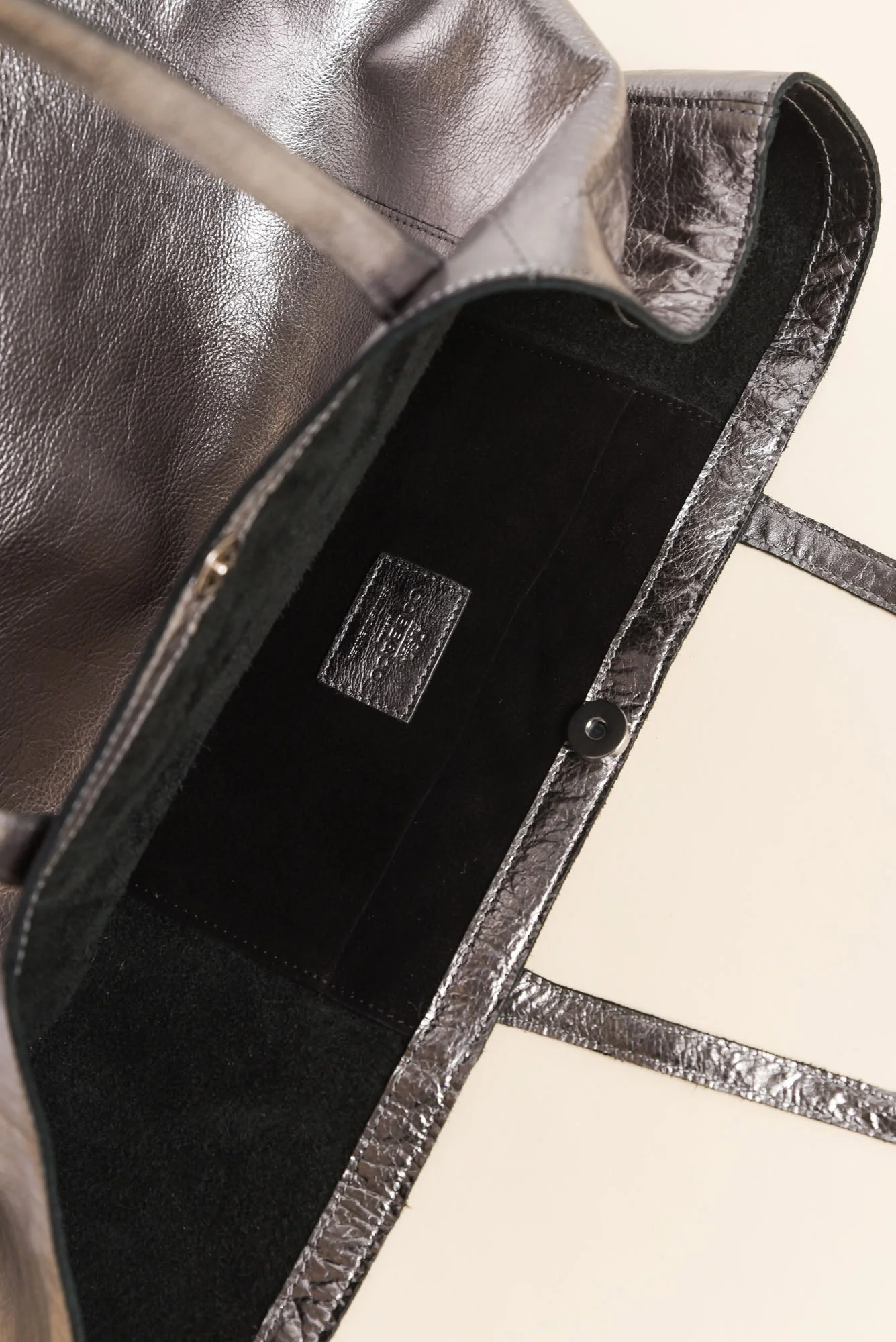 Elara Grey Metallic Tote Bag - Image 3