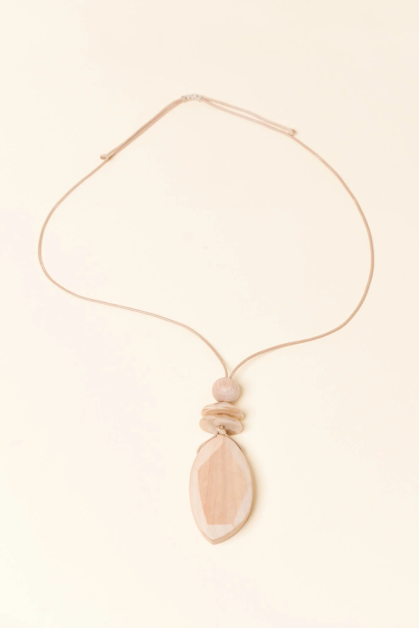 Eleri Natural Wood Pendant Necklace