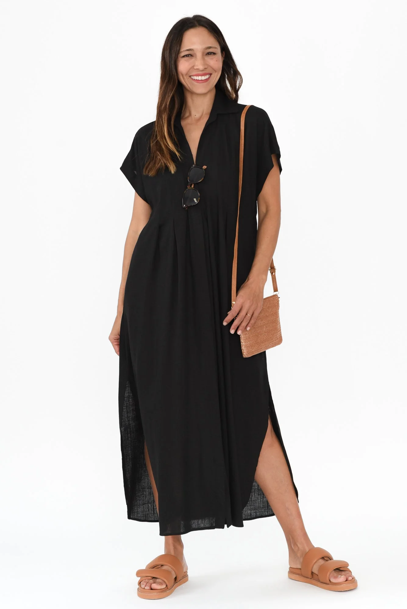 Elijah Black Shirt Dress