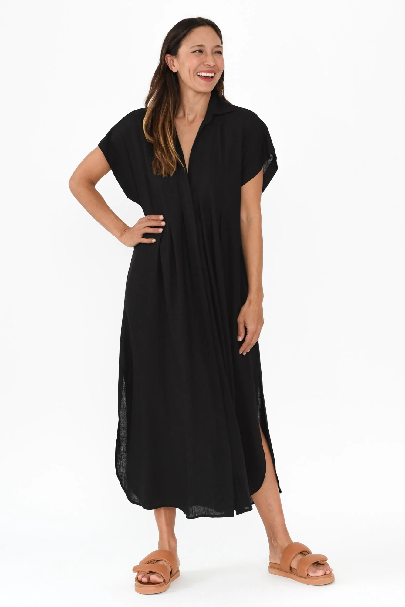 Elijah Black Shirt Dress - Image 2