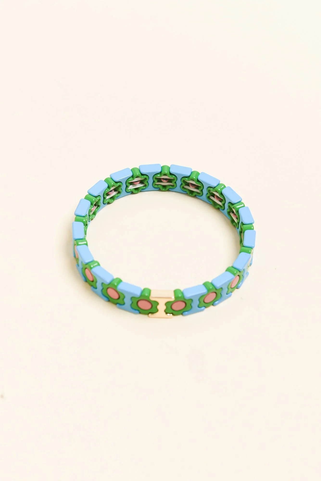 Elke Blue Daisy Beaded Bracelet
