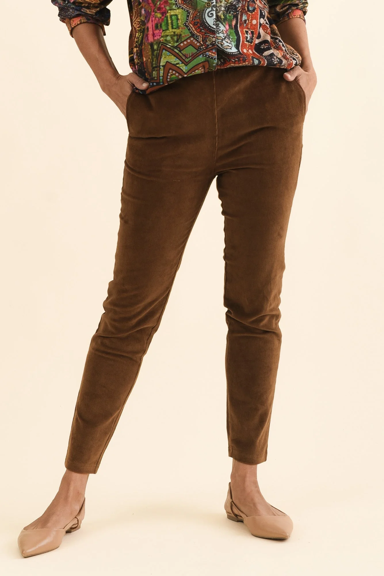 Elle Brown Corduroy Pants - Image 2