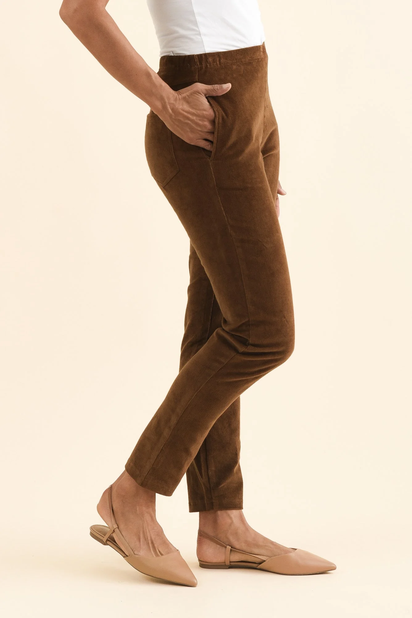Elle Brown Corduroy Pants - Image 4
