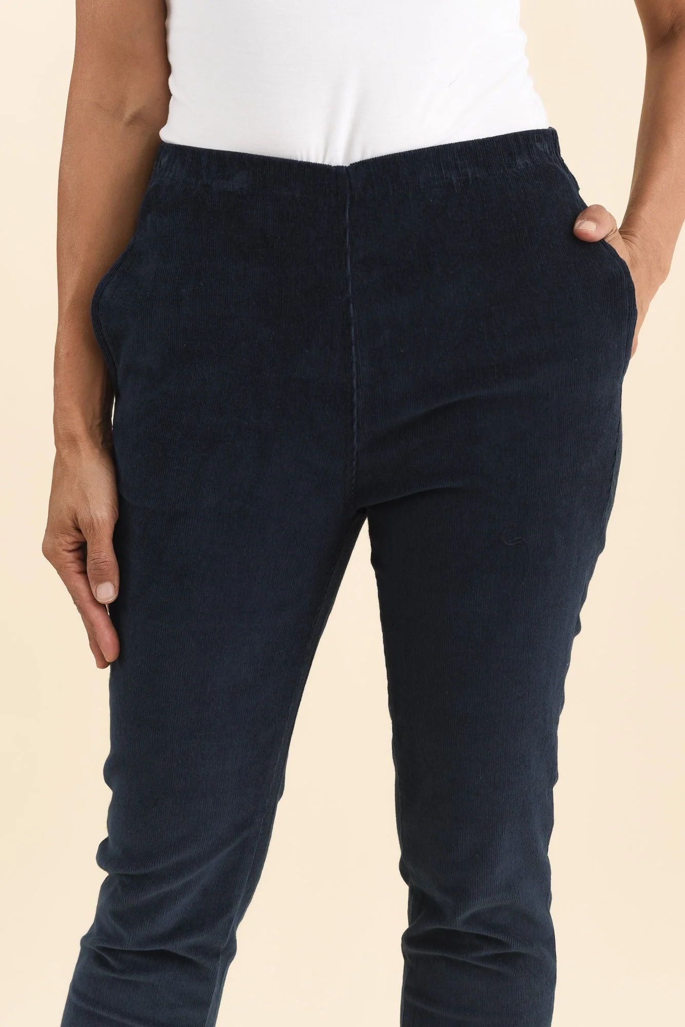 Elle Navy Corduroy Pants - Image 5