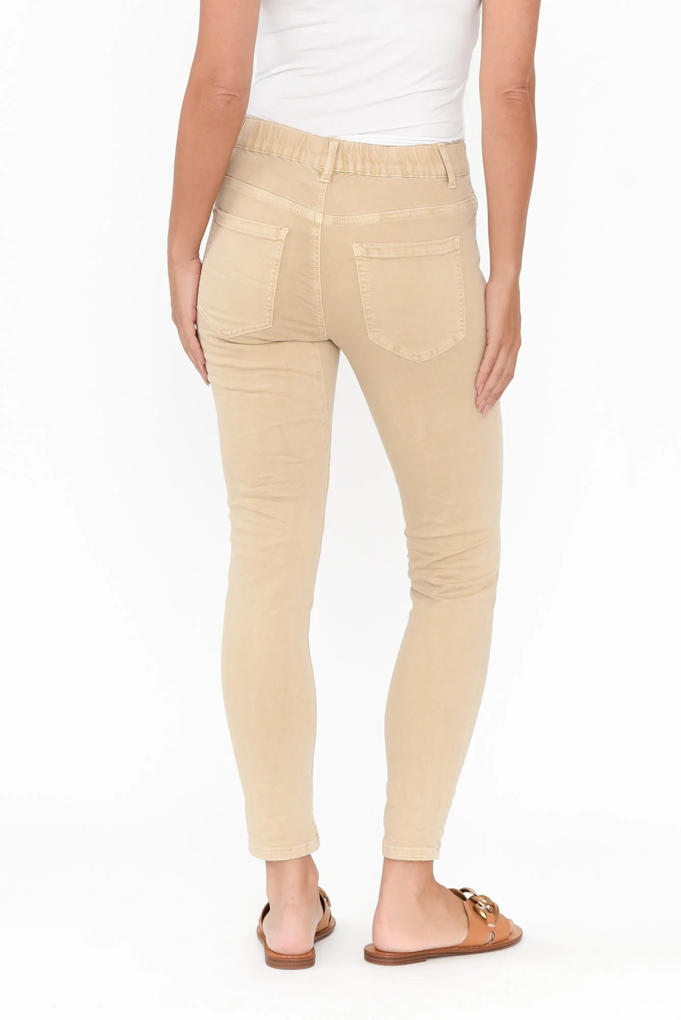 Ellery Beige Cotton Stretch Jeans - Image 5
