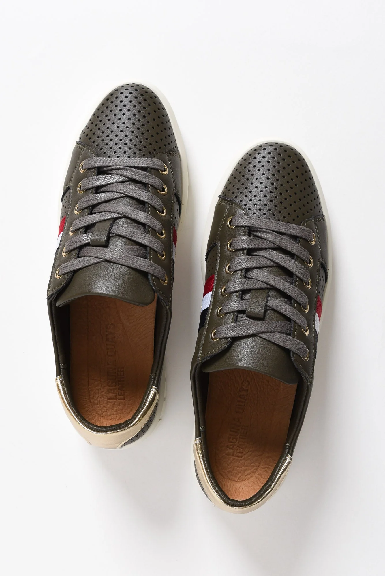 Elope Khaki Bee Leather Sneaker - Image 3