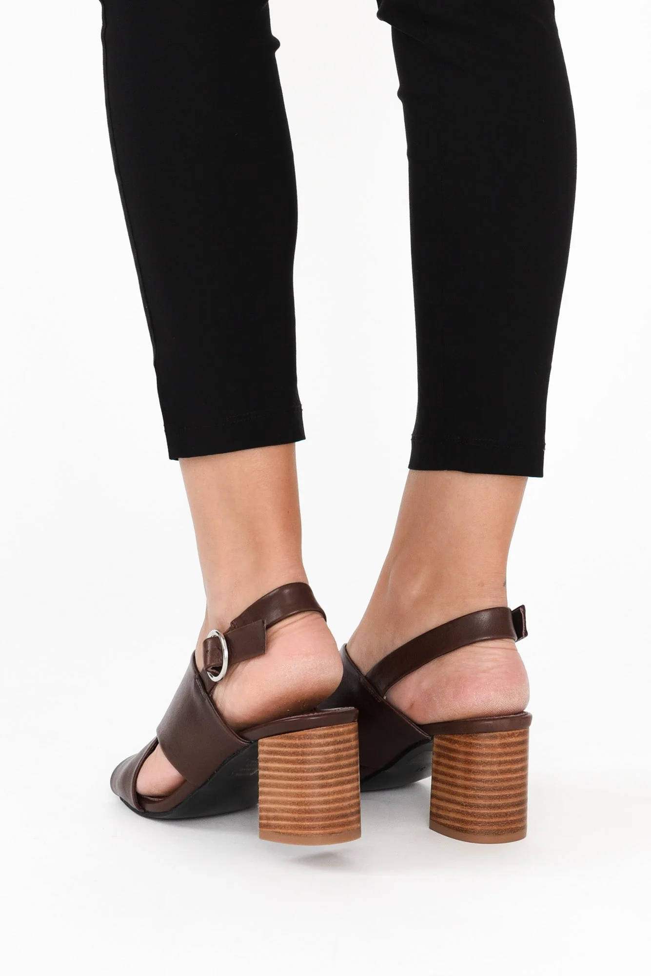 Emi Dark Brown Leather Slingback Heel - Image 6