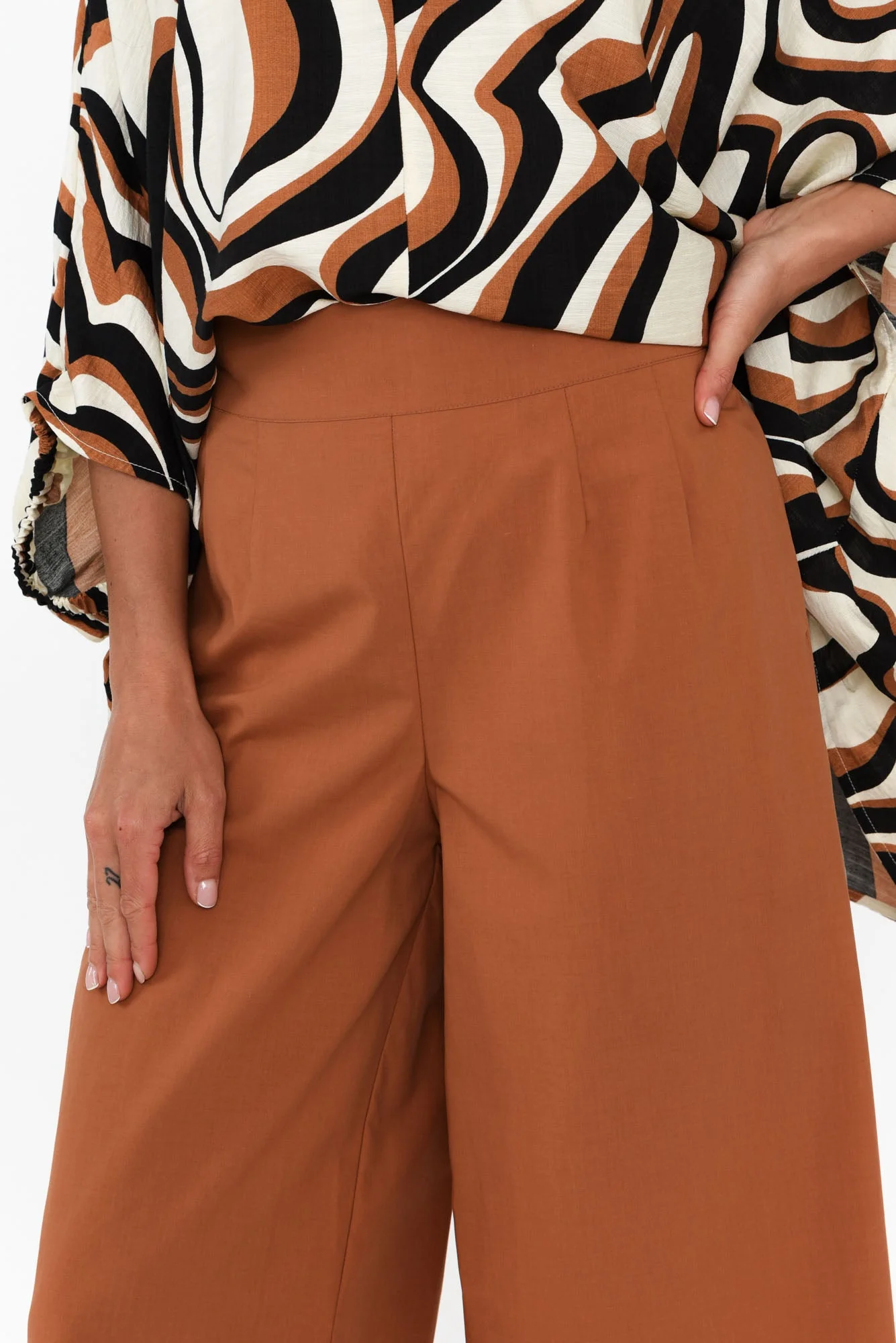 Emily Rust Lyocell Wide Leg Pants - Image 5