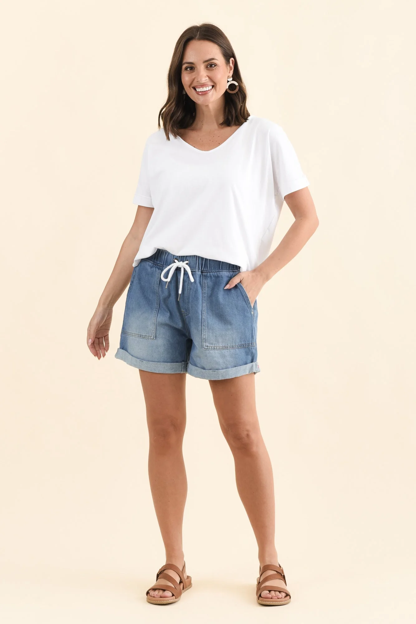 Emma Blue Denim Relaxed Shorts - Image 7