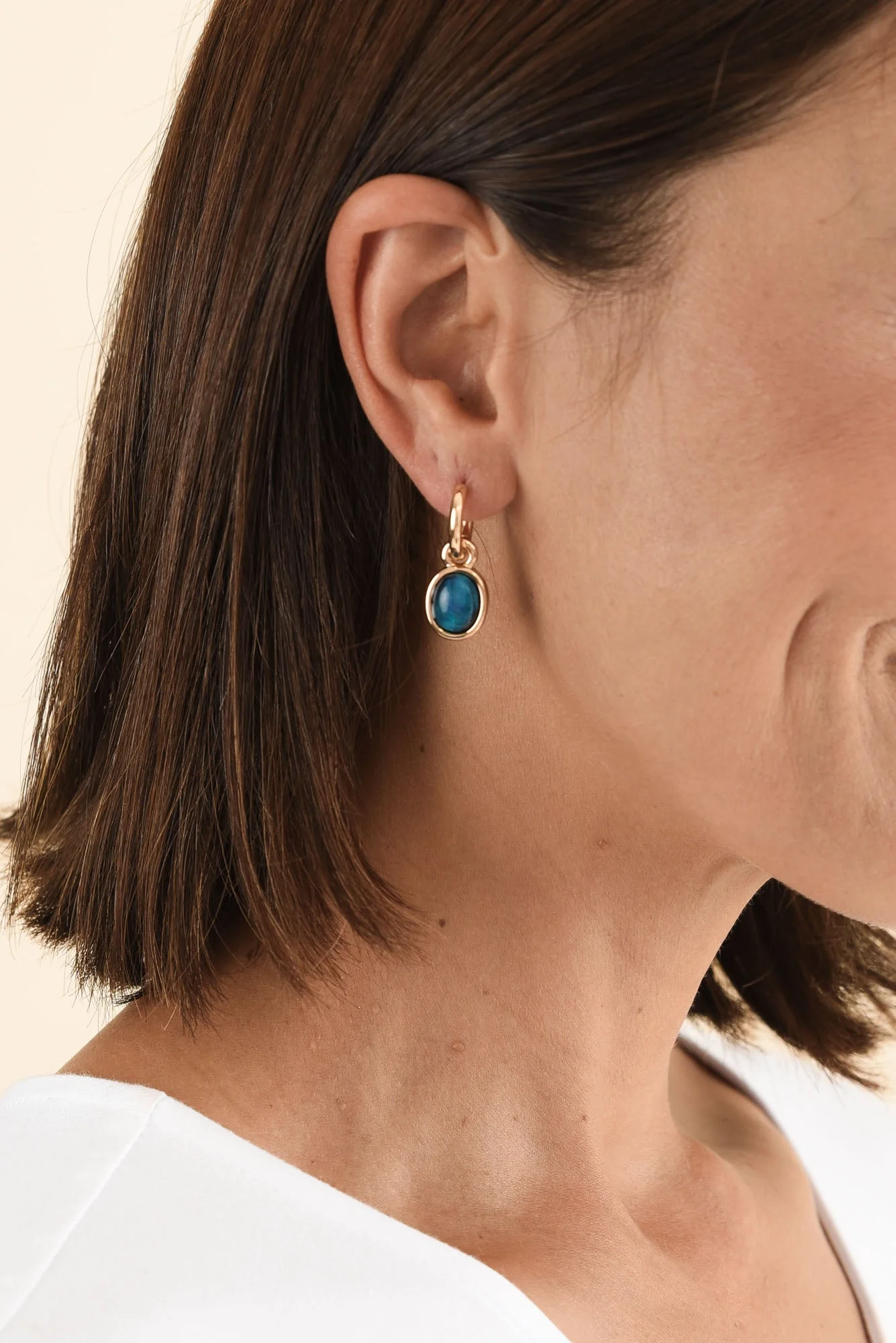 Emy Blue Hoop Earrings - Image 2