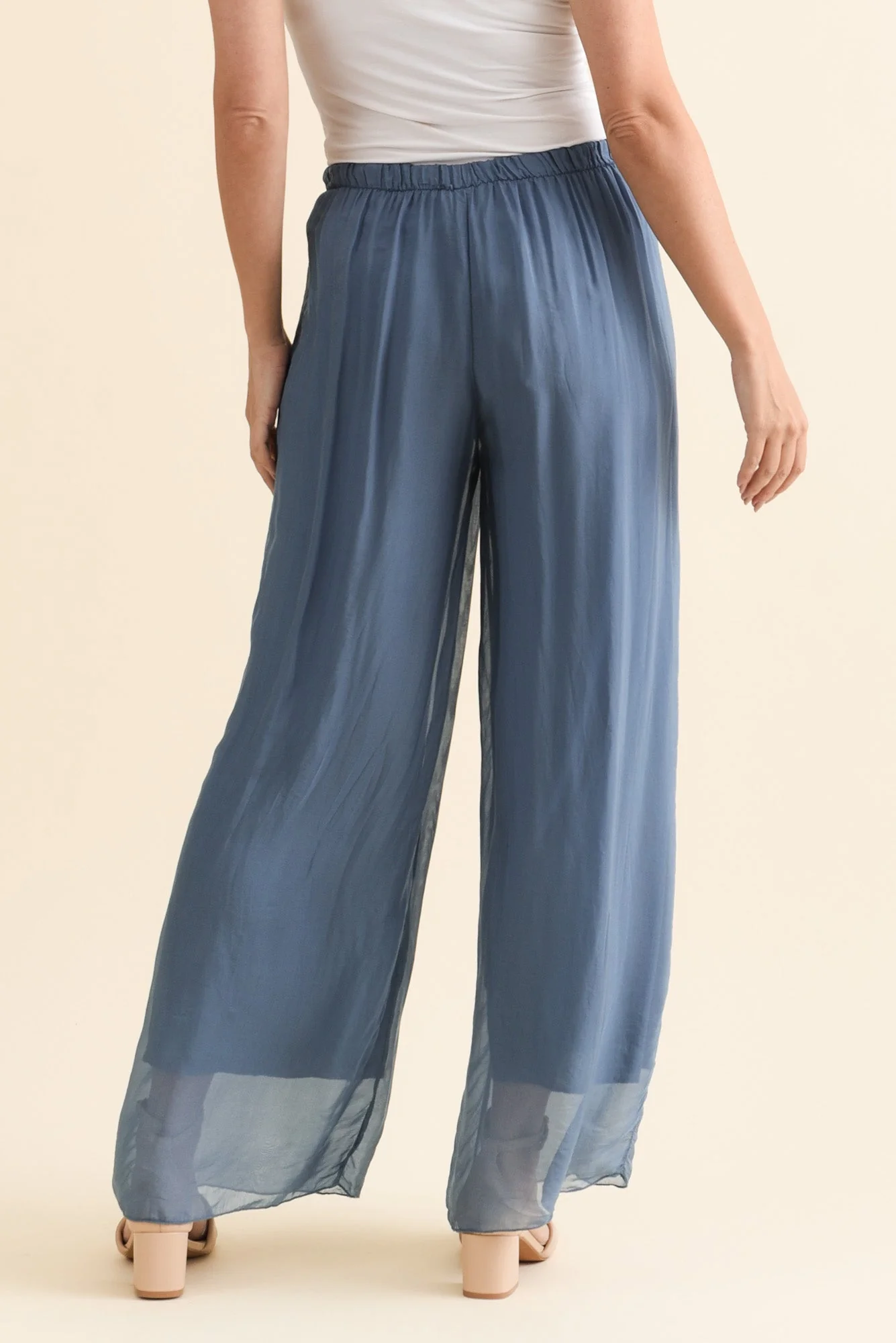 Enid Blue Silk Pants - Image 4