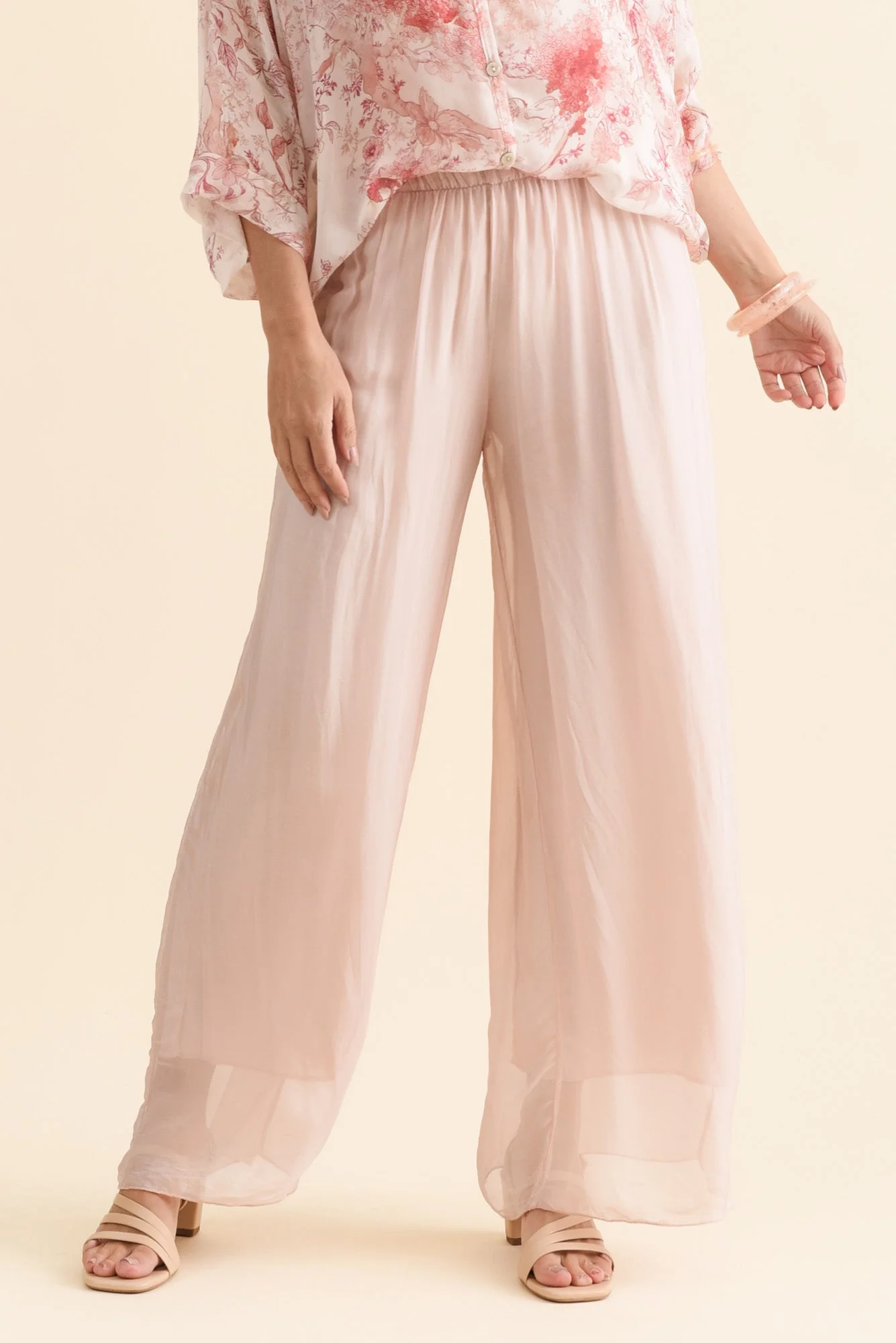 Enid Blush Silk Pants
