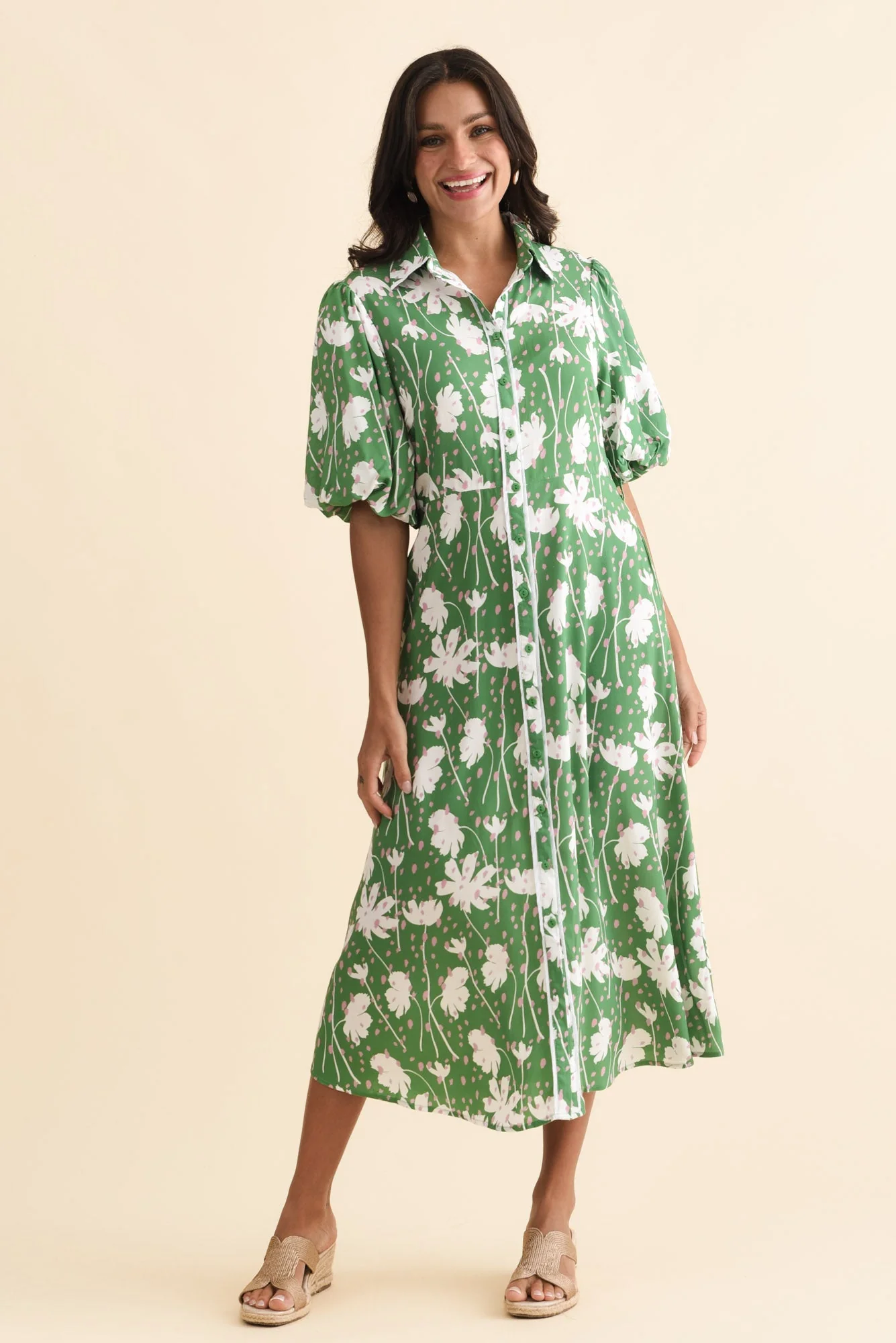 Eri Green Garden Tie Dress