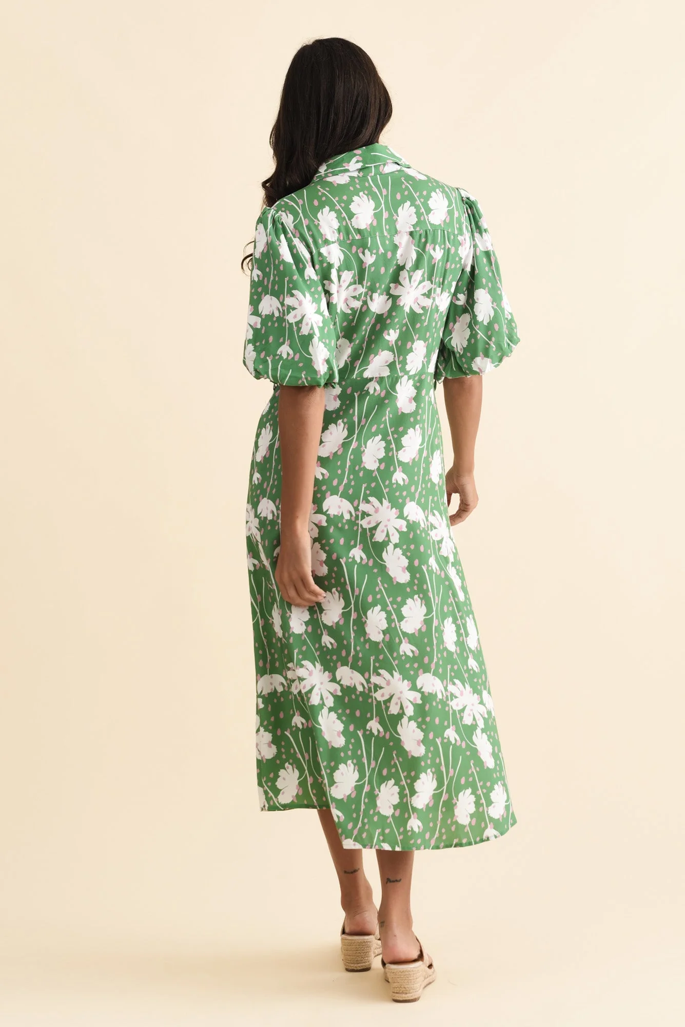 Eri Green Garden Tie Dress - Image 4