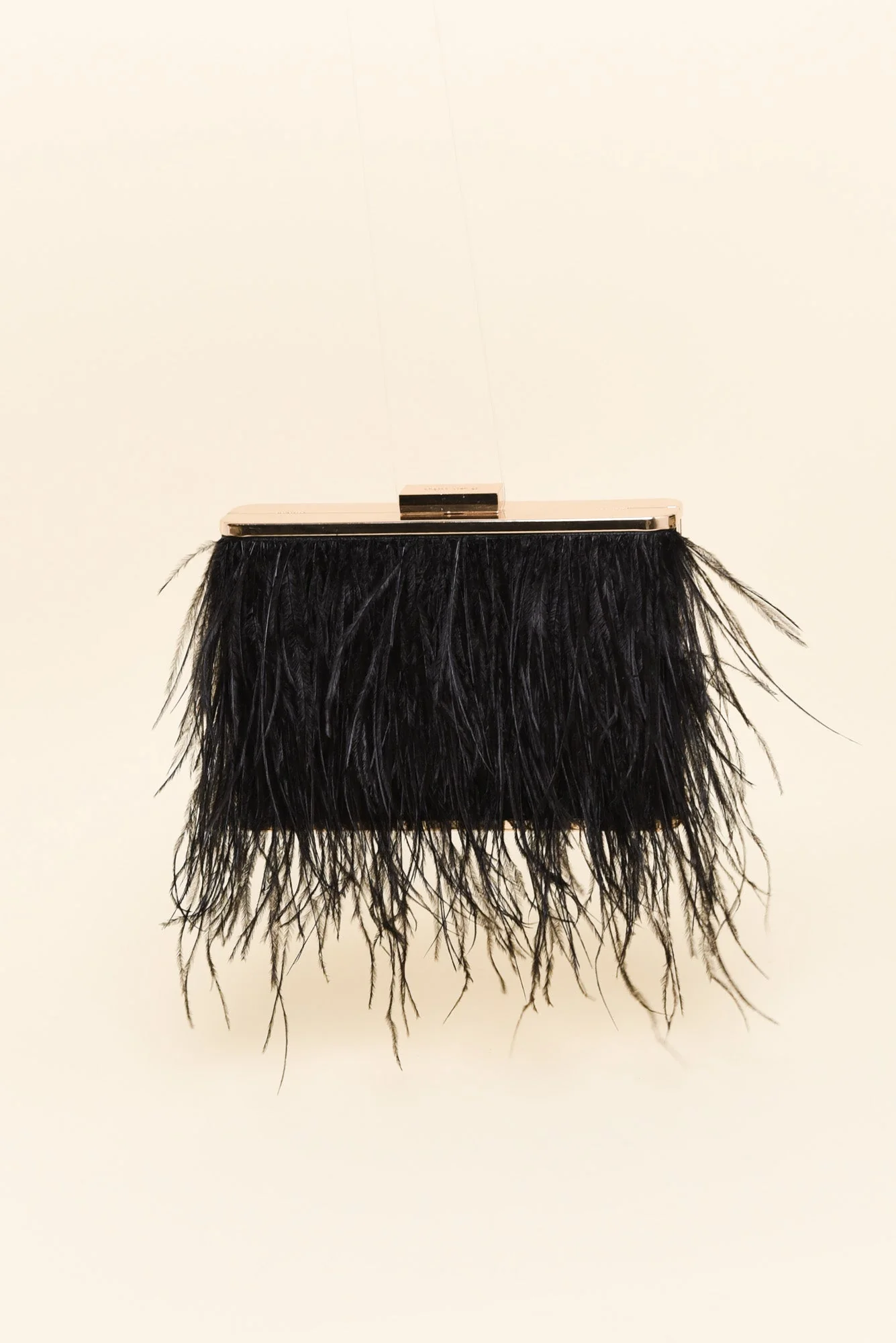 Estelle Black Feather Clutch