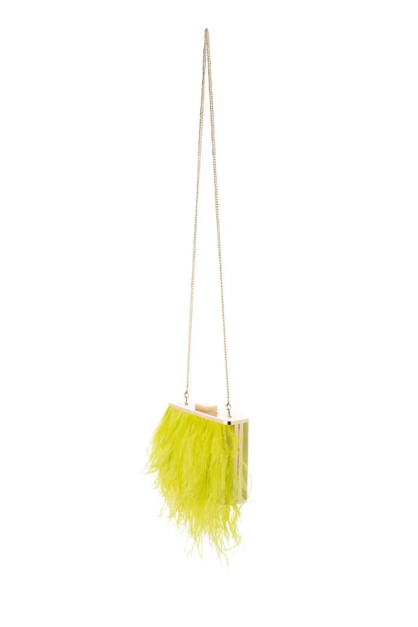 Estelle Yellow Feather Clutch - Image 2