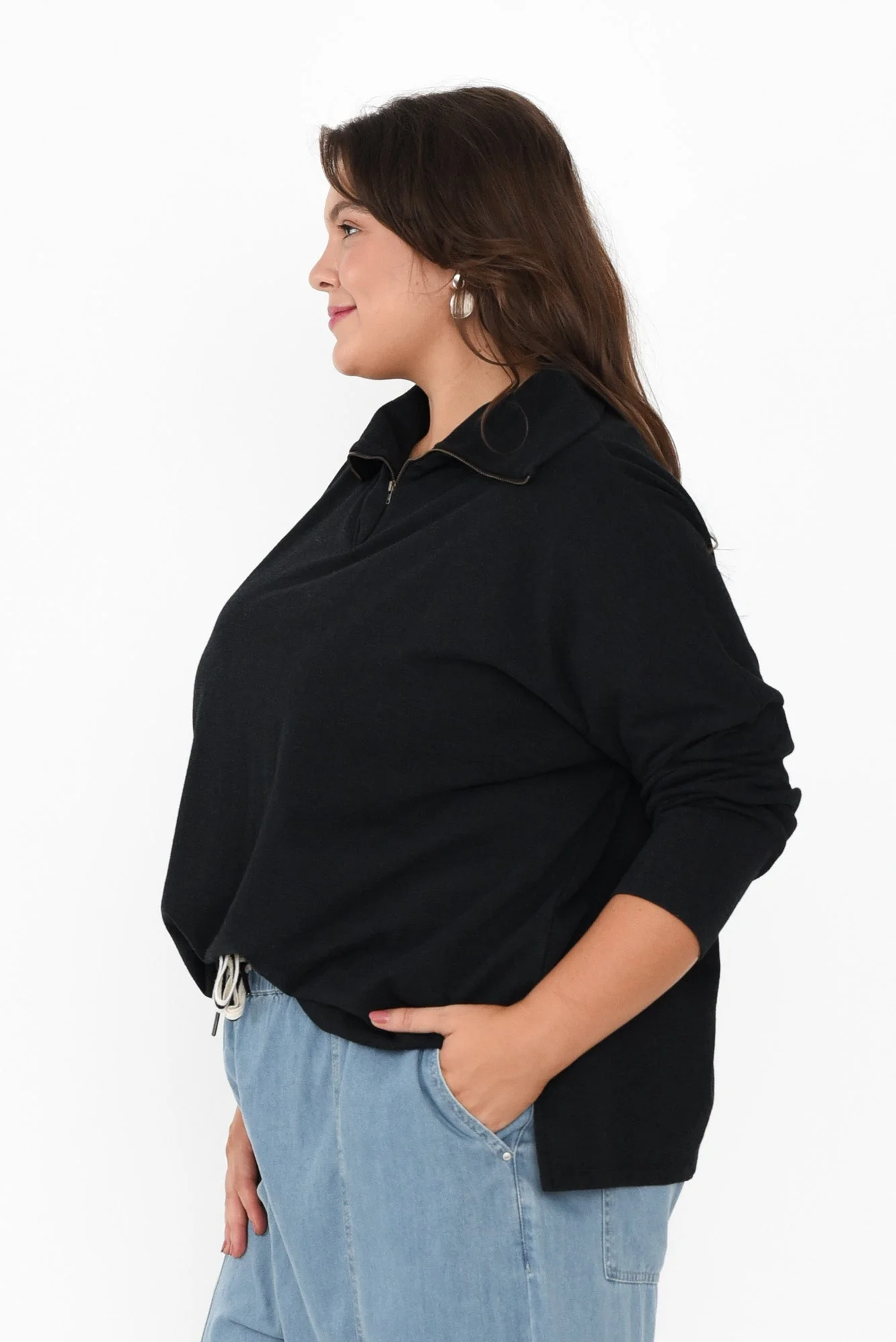 Etna Black Half Zip Sweatshirt - Image 10
