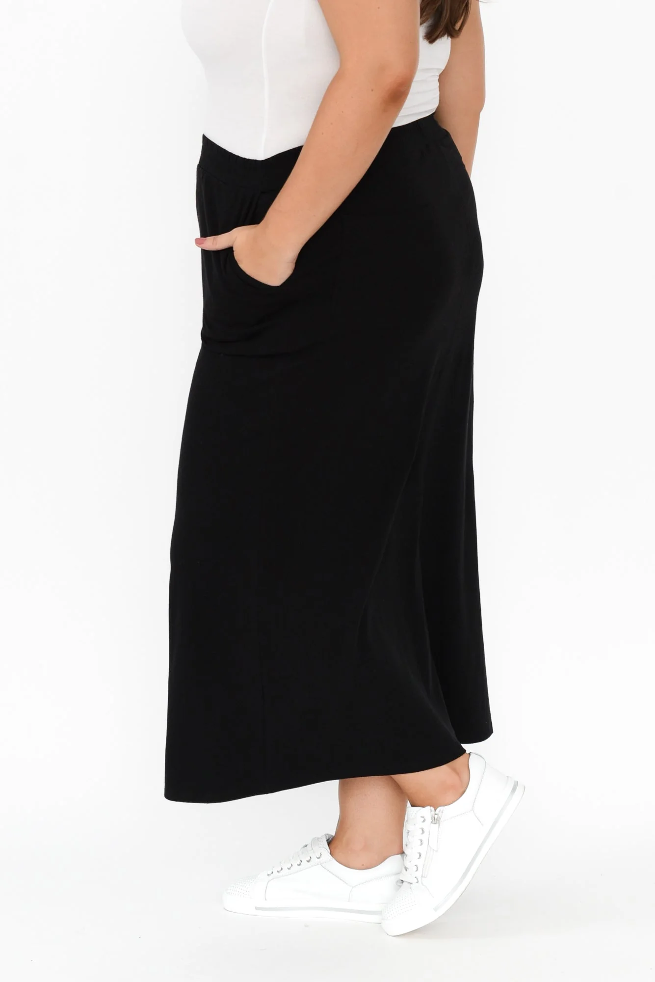 Etta Black Cotton Pocket Skirt - Image 10