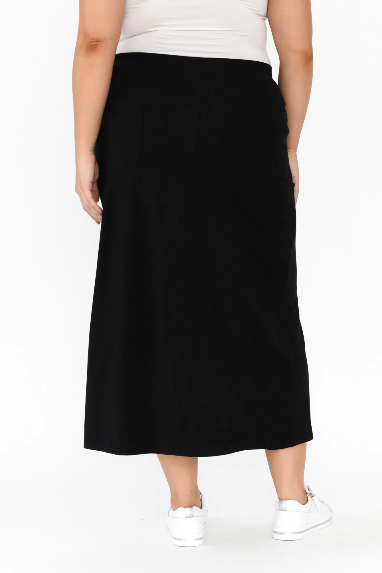 Etta Black Cotton Pocket Skirt - Image 11