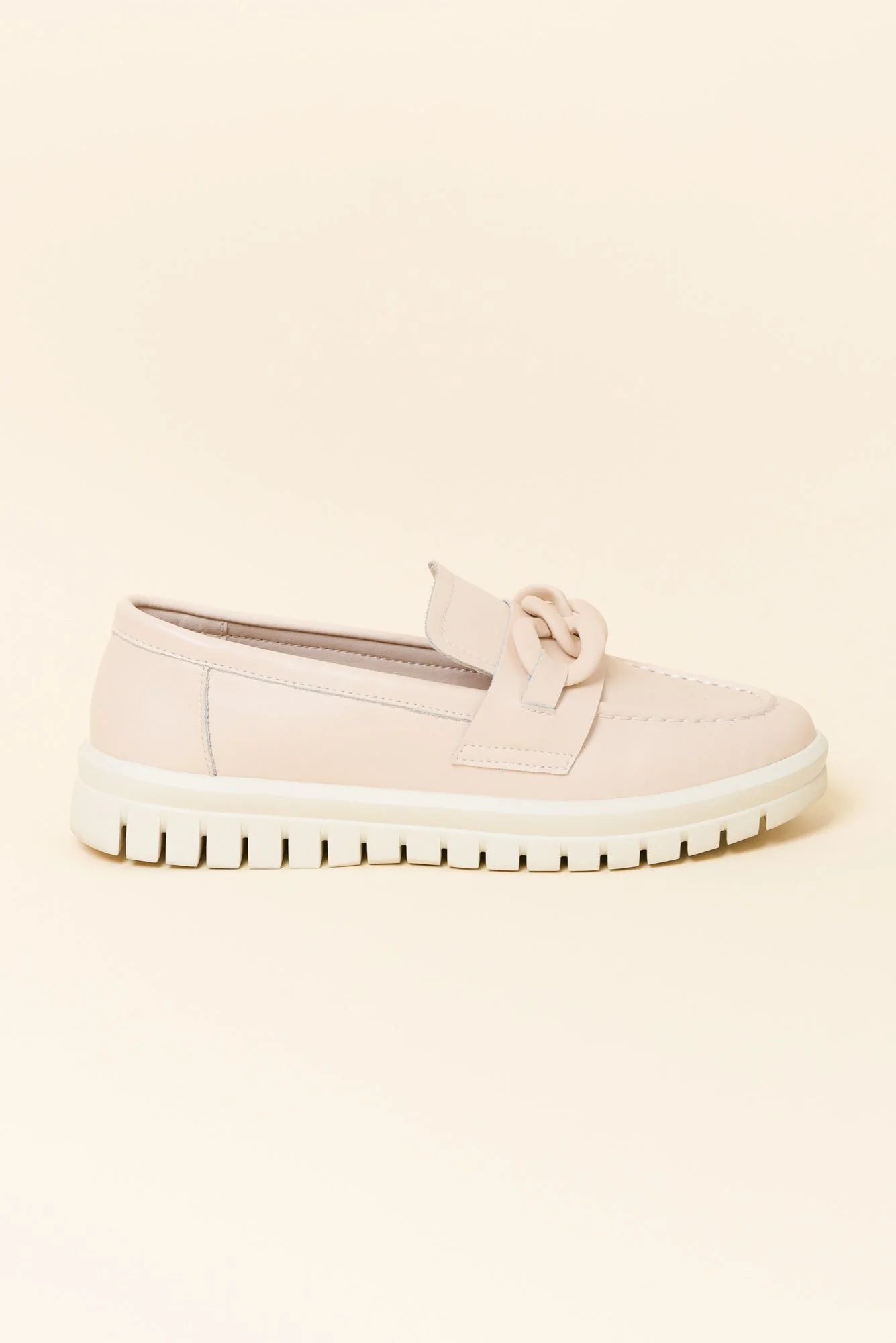 Euston Nude Leather Chain Loafer