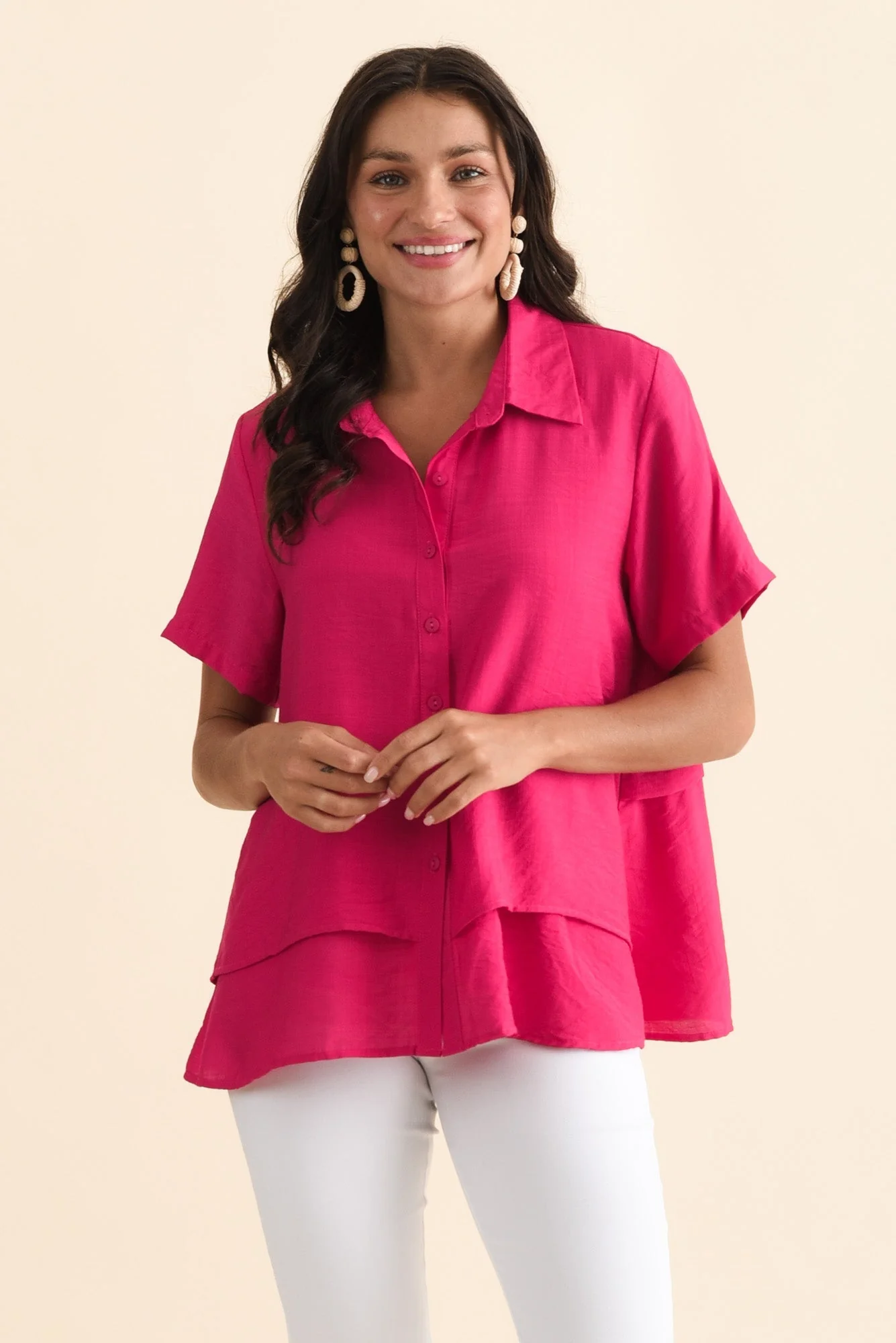 Ezra Hot Pink Layered Top - Image 2