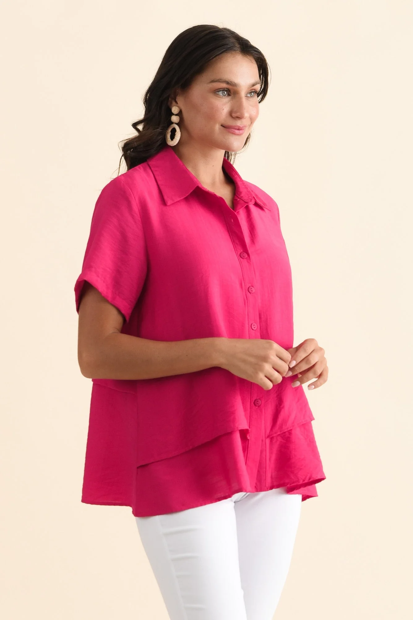 Ezra Hot Pink Layered Top - Image 4