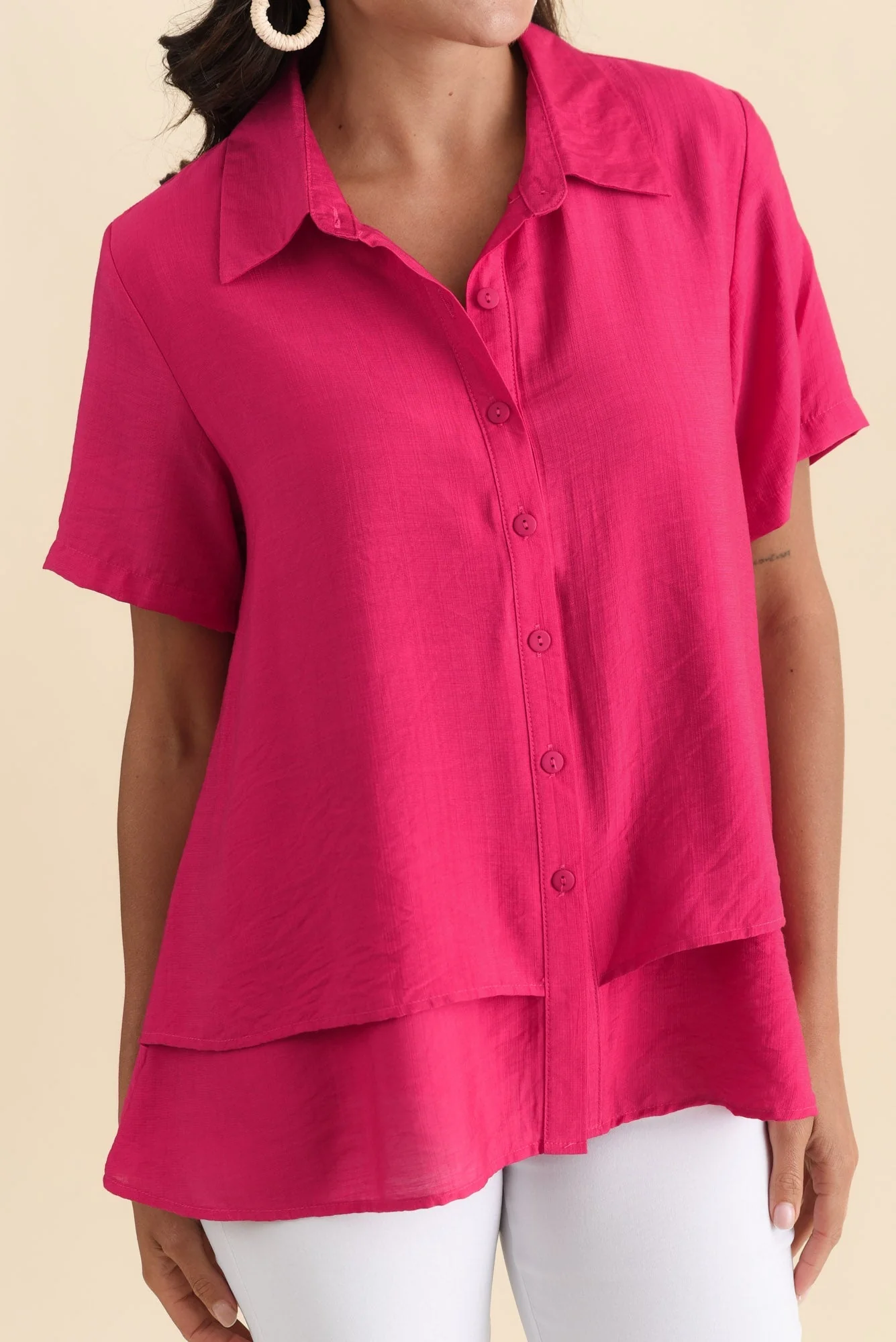Ezra Hot Pink Layered Top - Image 6