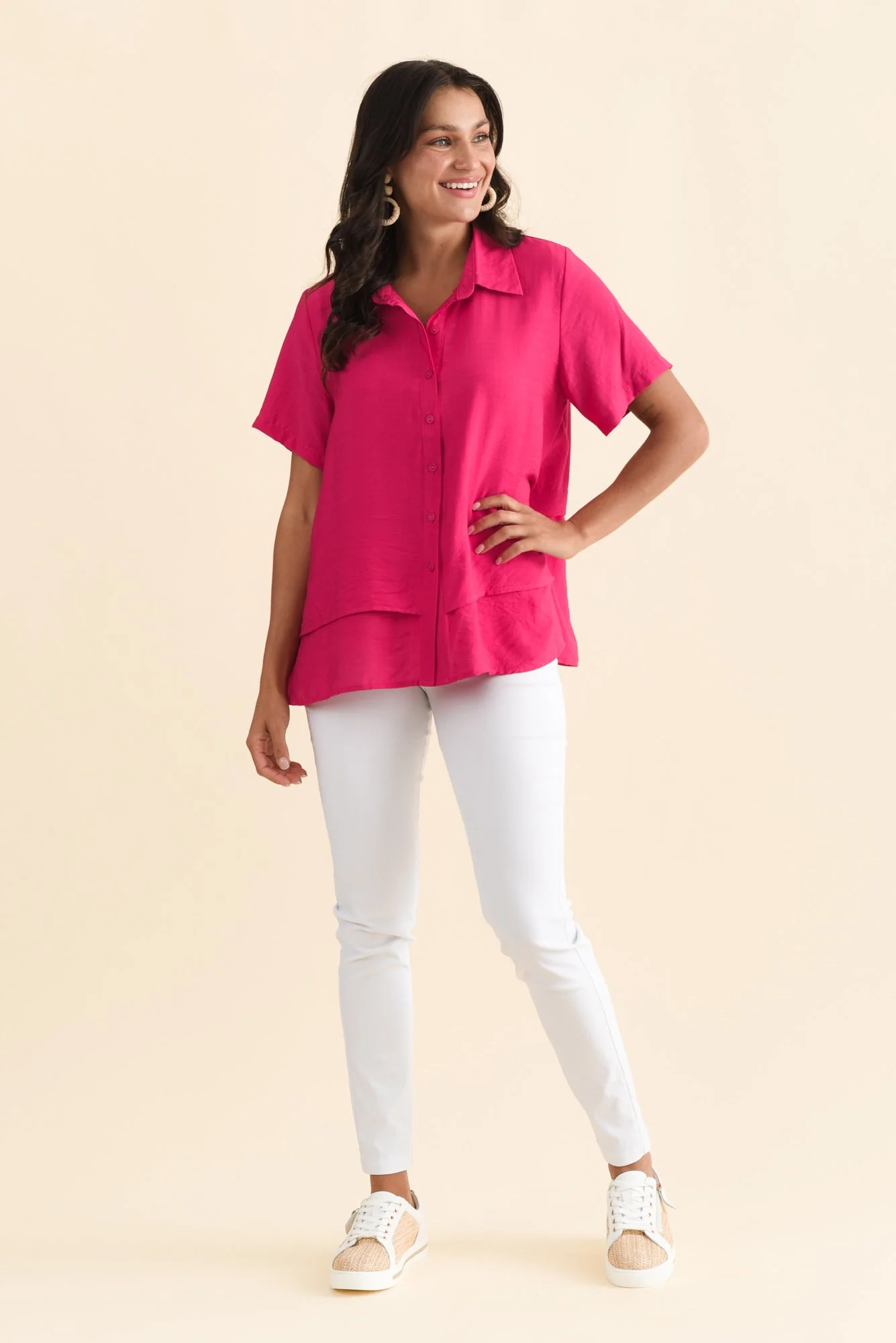 Ezra Hot Pink Layered Top - Image 7