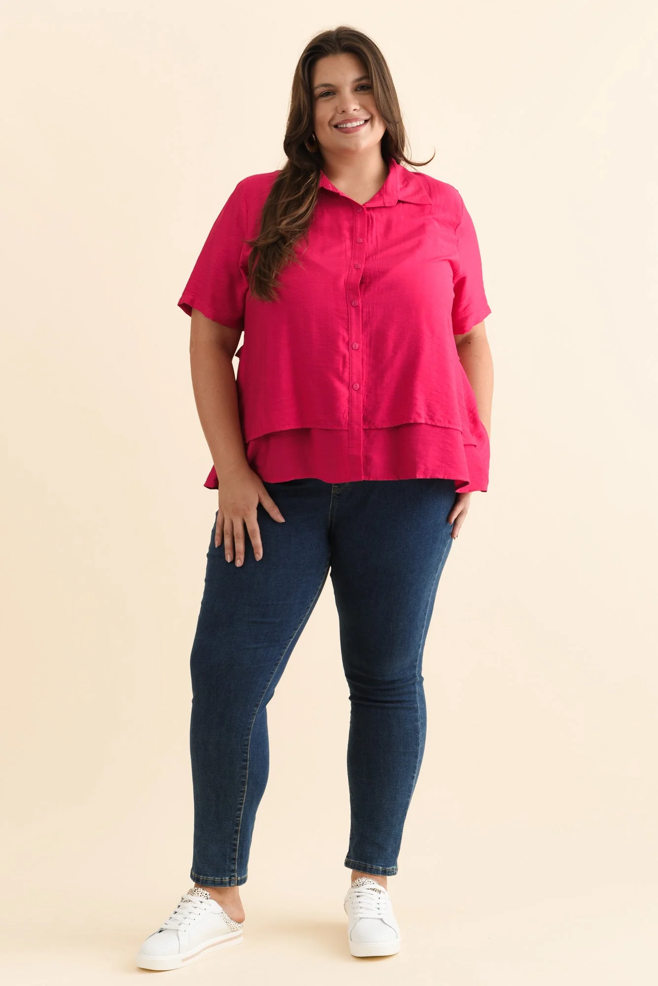Ezra Hot Pink Layered Top - Image 9
