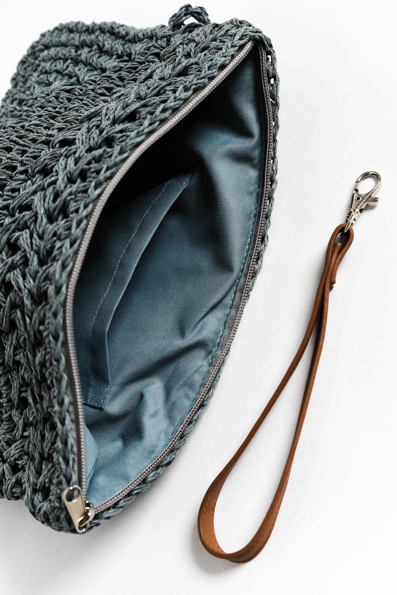 Felique Blue Straw Clutch - Image 2