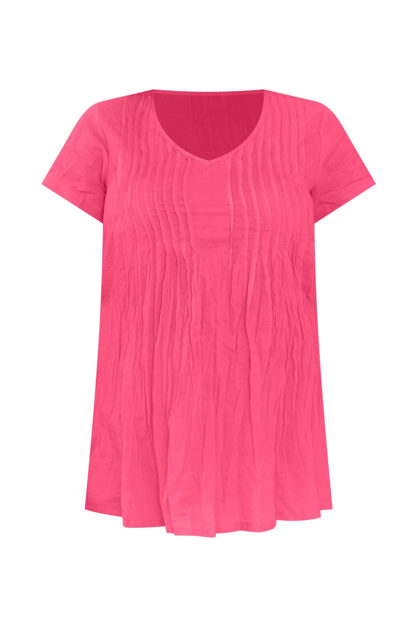 Fia Hot Pink Crinkle Cotton Top - Image 6
