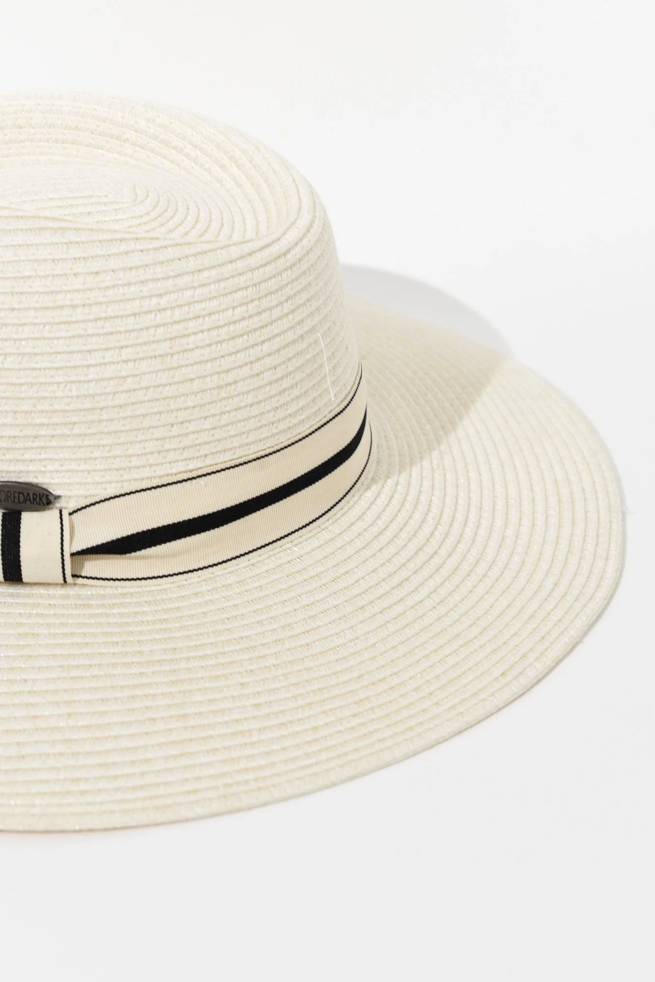 Fiona Ivory Stripe Wide Brim Travel Fedora - Image 4