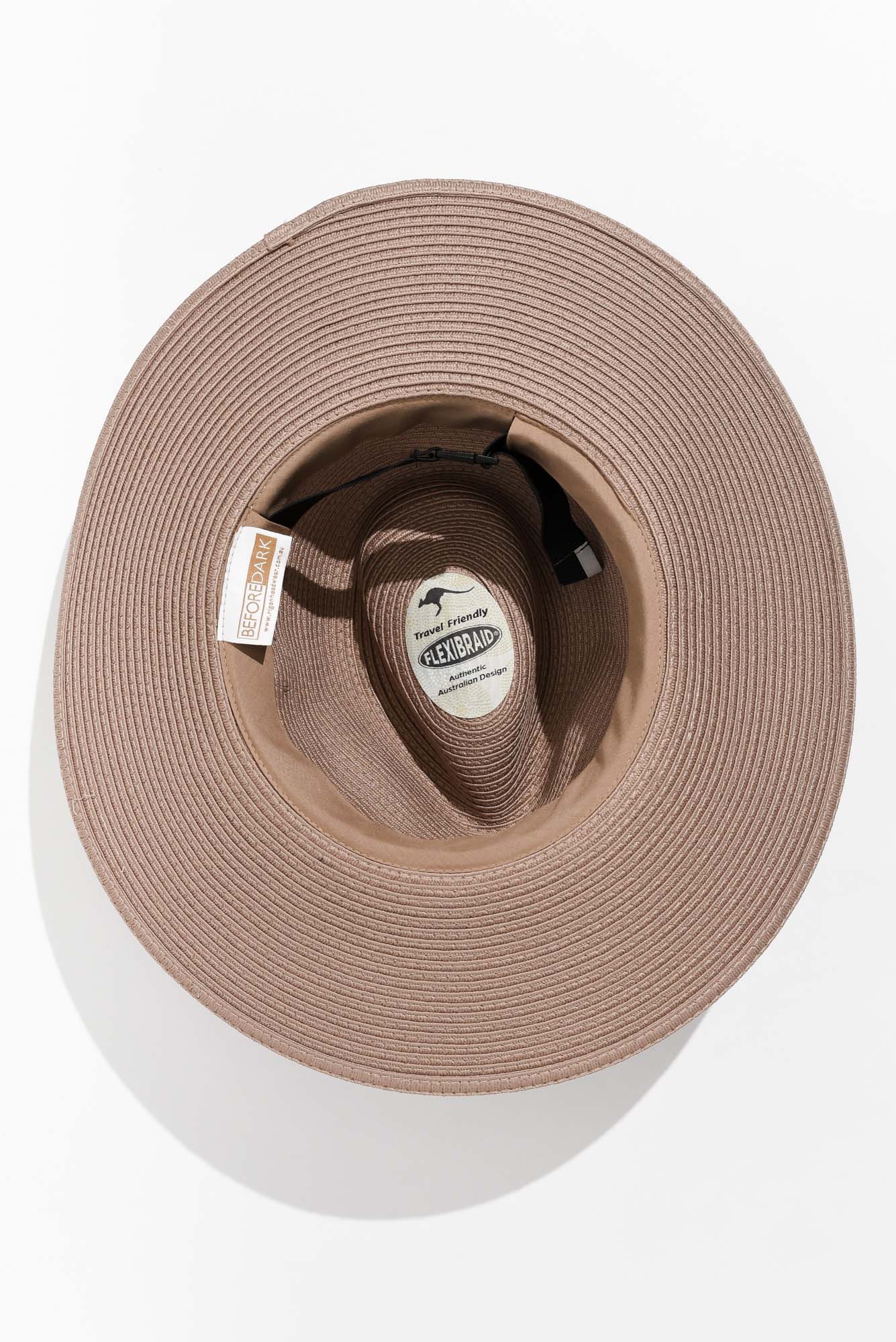 Fiona Taupe Wide Brim Travel Fedora - Image 6