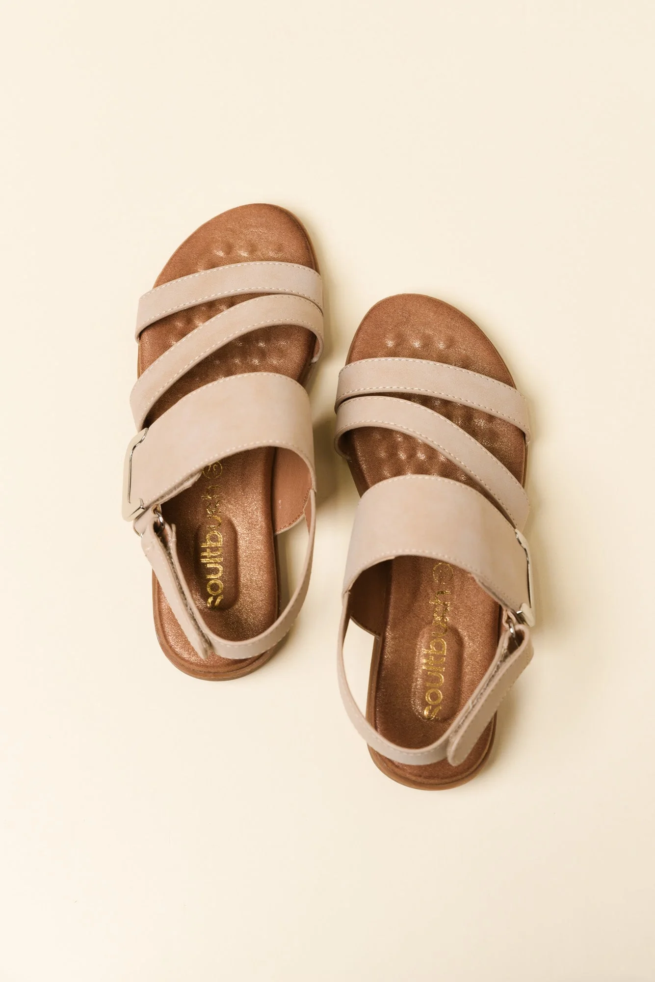 Flinders Beige Velcro Sandal - Image 4