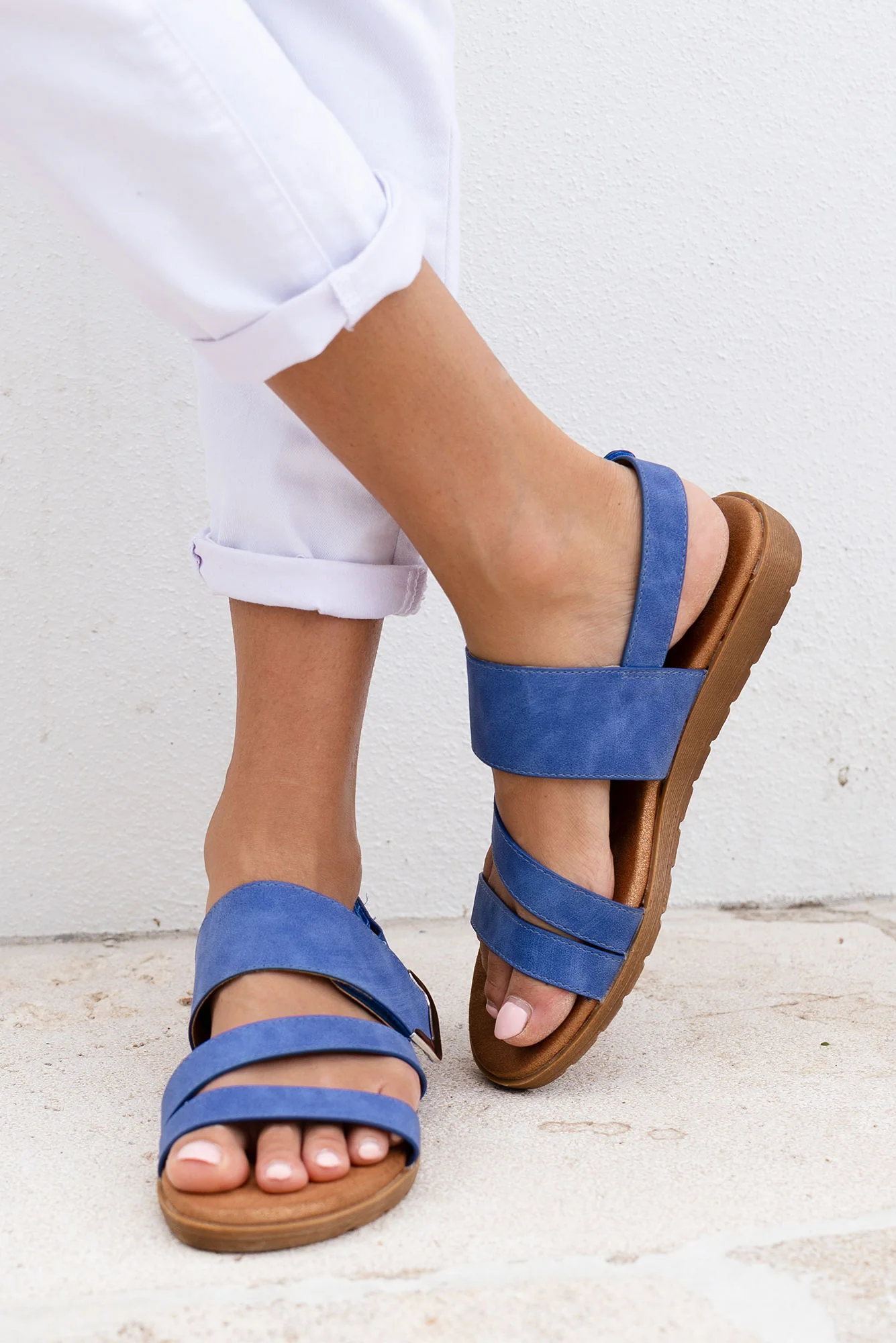 Flinders Blue Velcro Sandal - Image 2