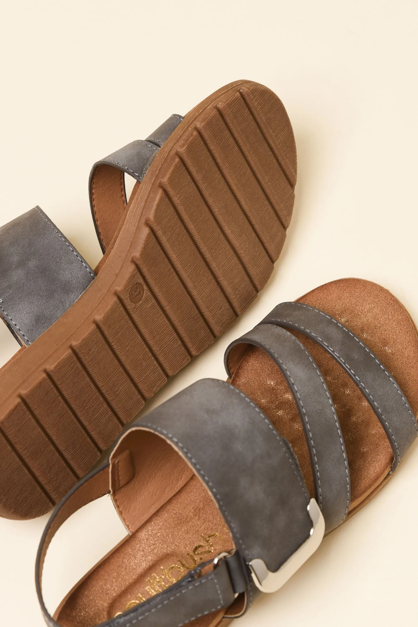 Flinders Dark Grey Velcro Sandal - Image 3