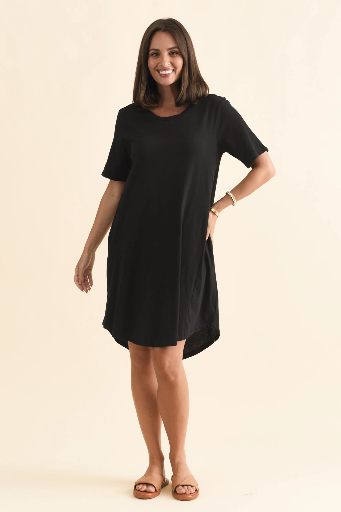 Florida Black Cotton Tee Dress - Image 2