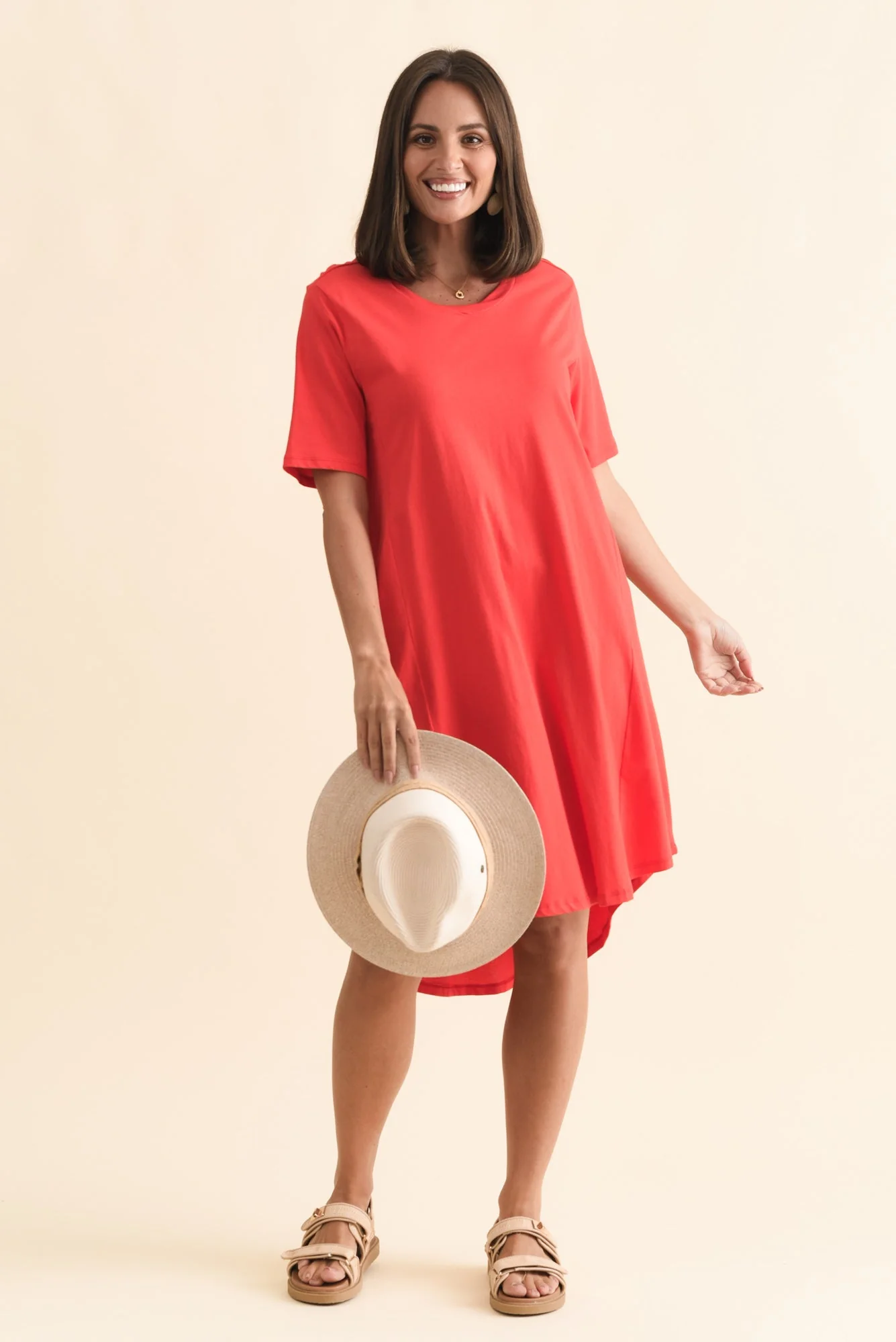 Florida Red Cotton Tee Dress - Image 2